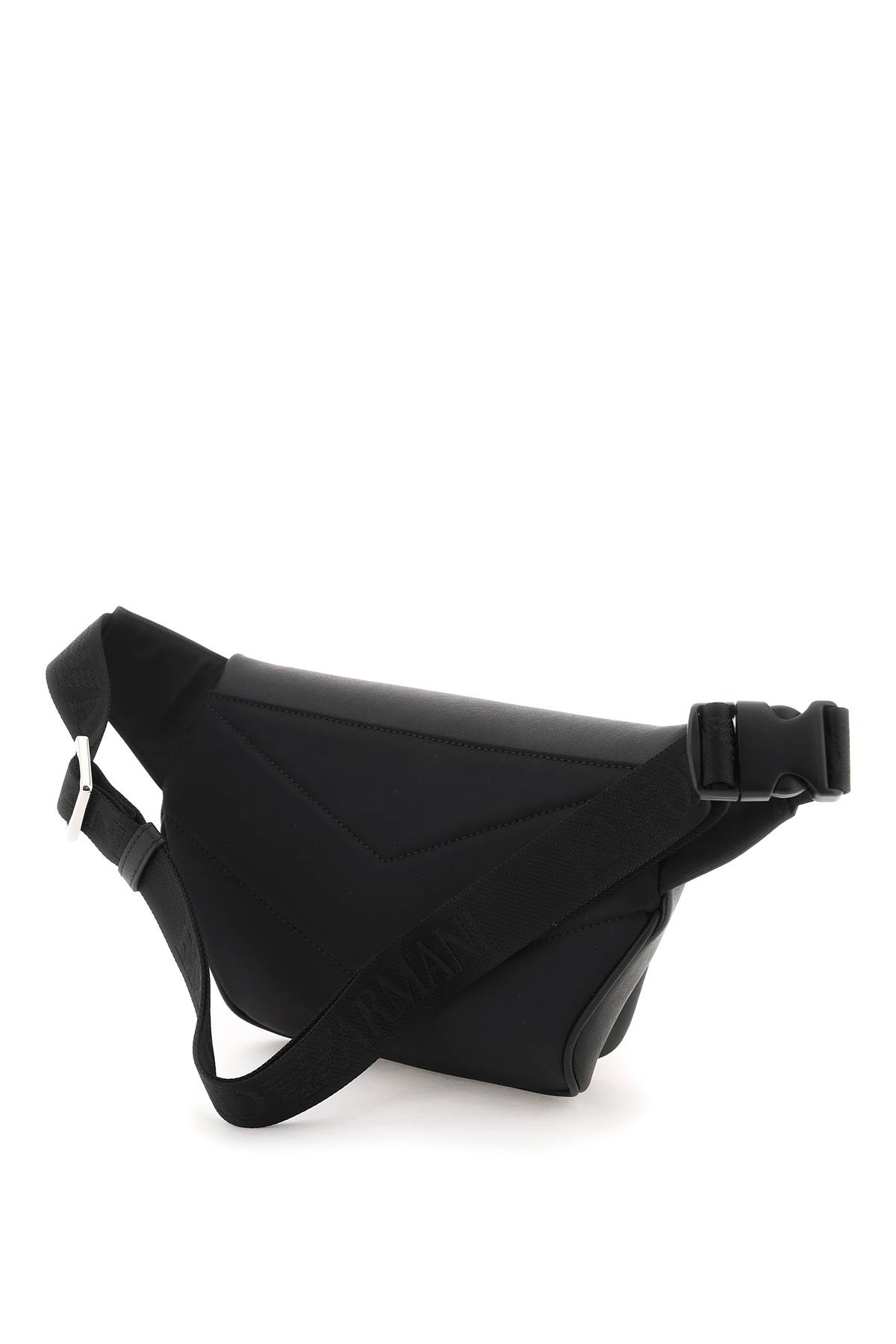 Shop Emporio Armani Regenerated Leather Beltpack In Black