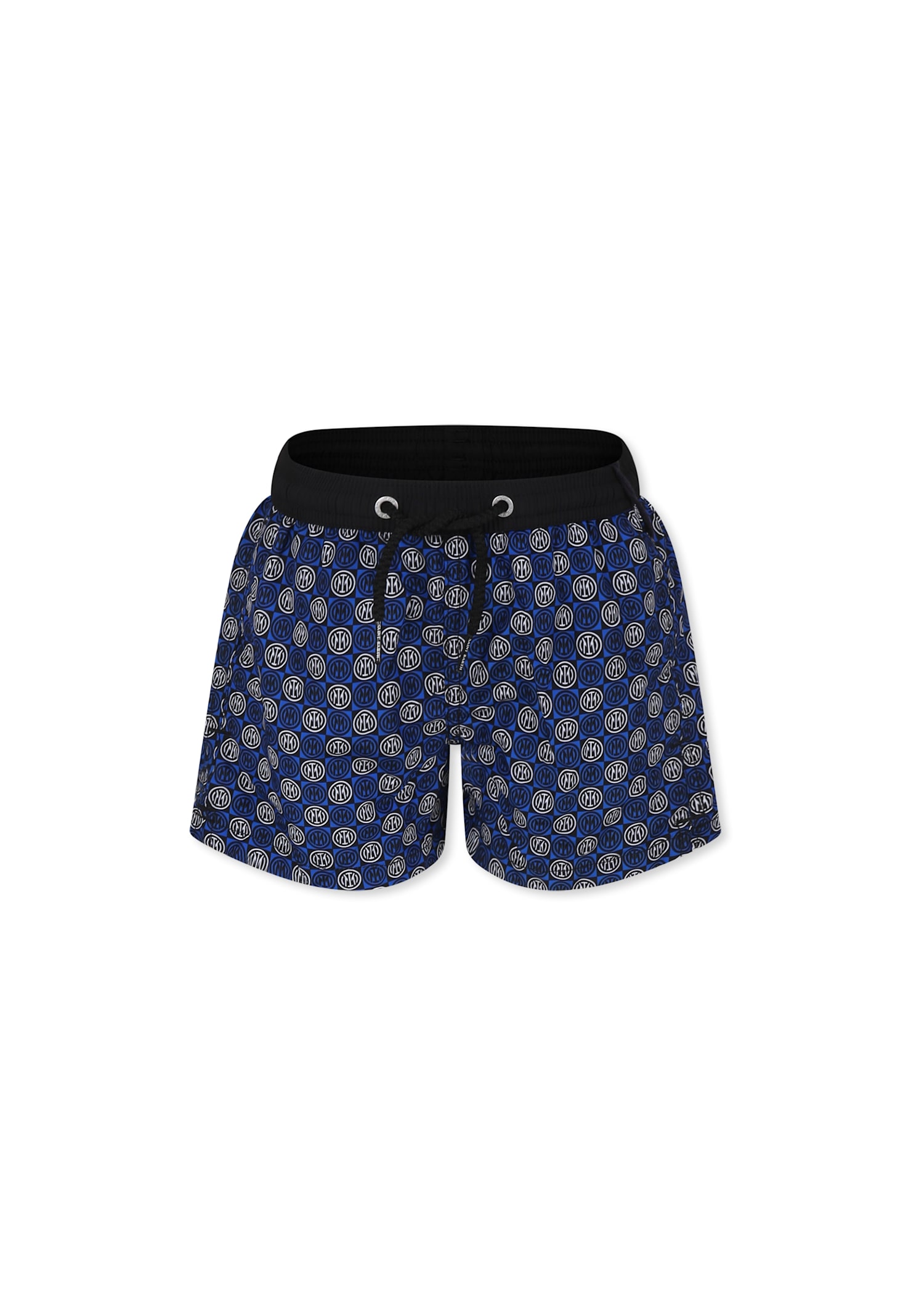 Mc2 Saint Barth Blue Swim Shorts For Boy With Inter Logo In Blue