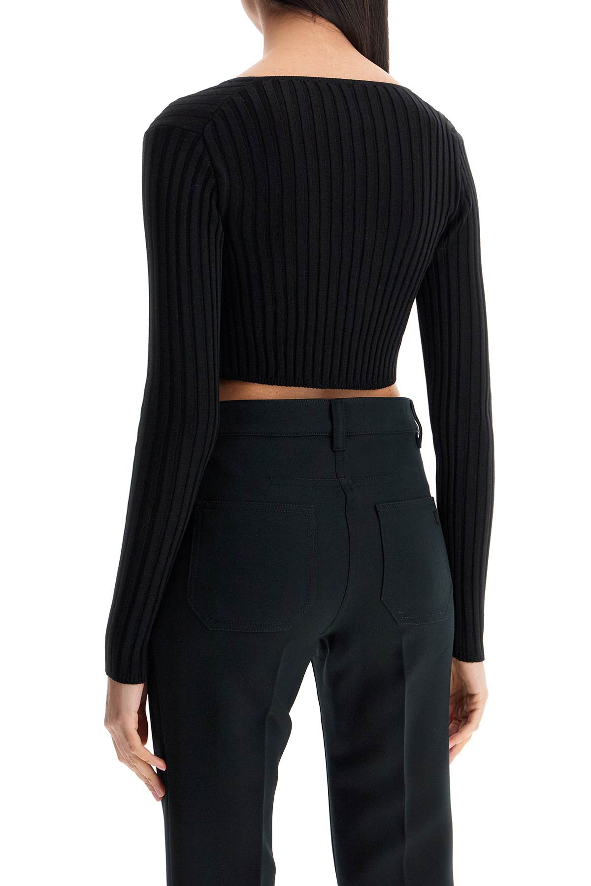 VERSACE CROPPED SAFETY PIN CARDIGAN