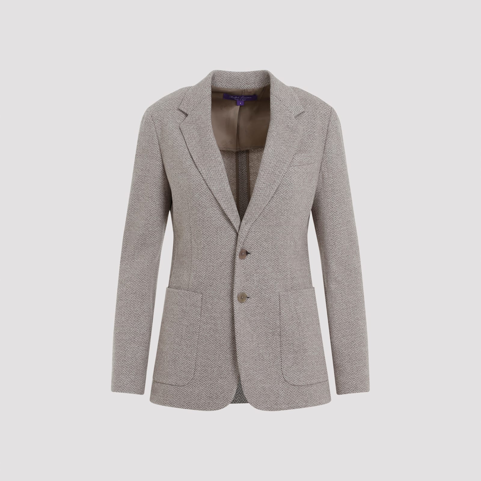 Shop Ralph Lauren Herringbone Hailey Jacket In Taupe Melange