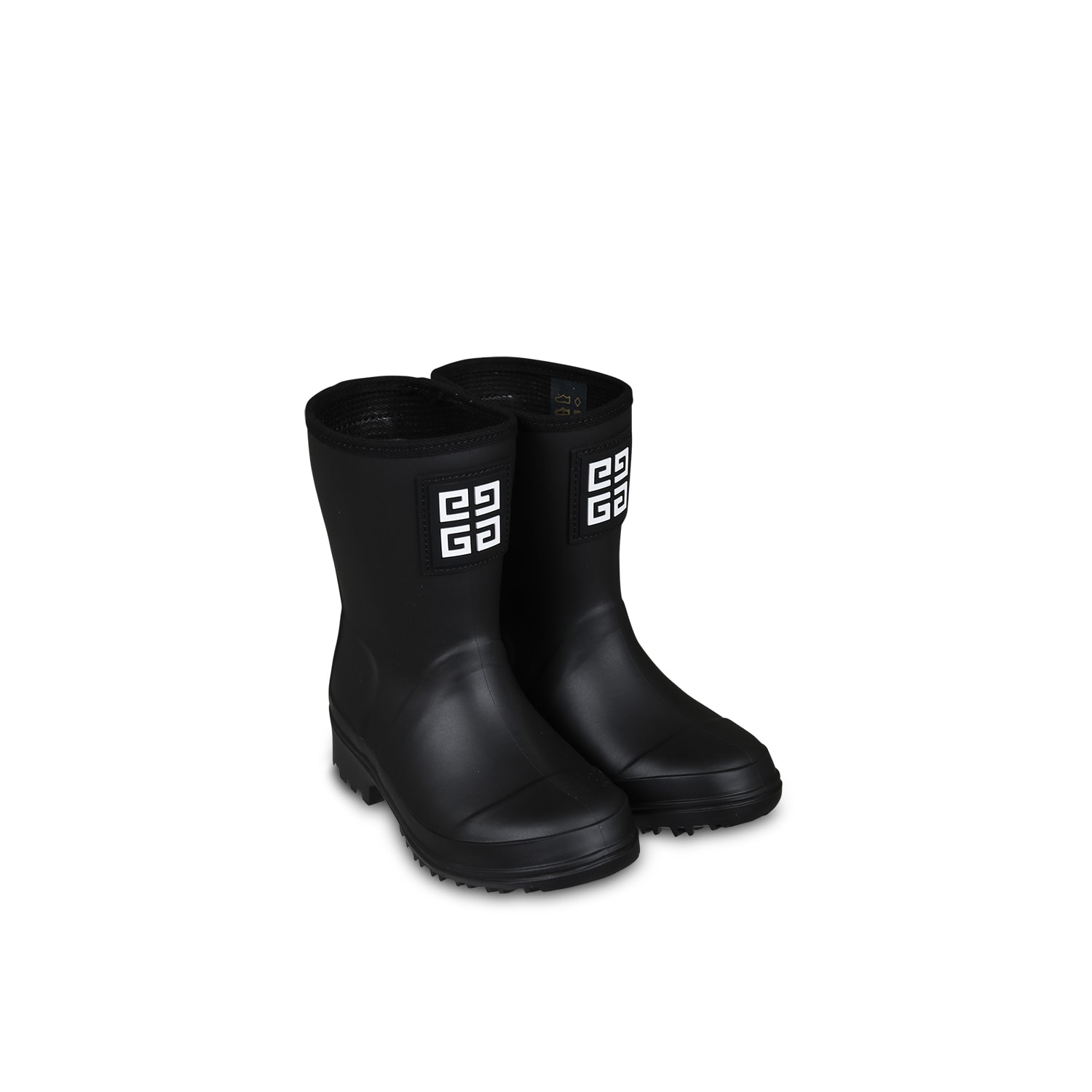 Shop Givenchy Black Rain Boots For Girl With 4g Motif