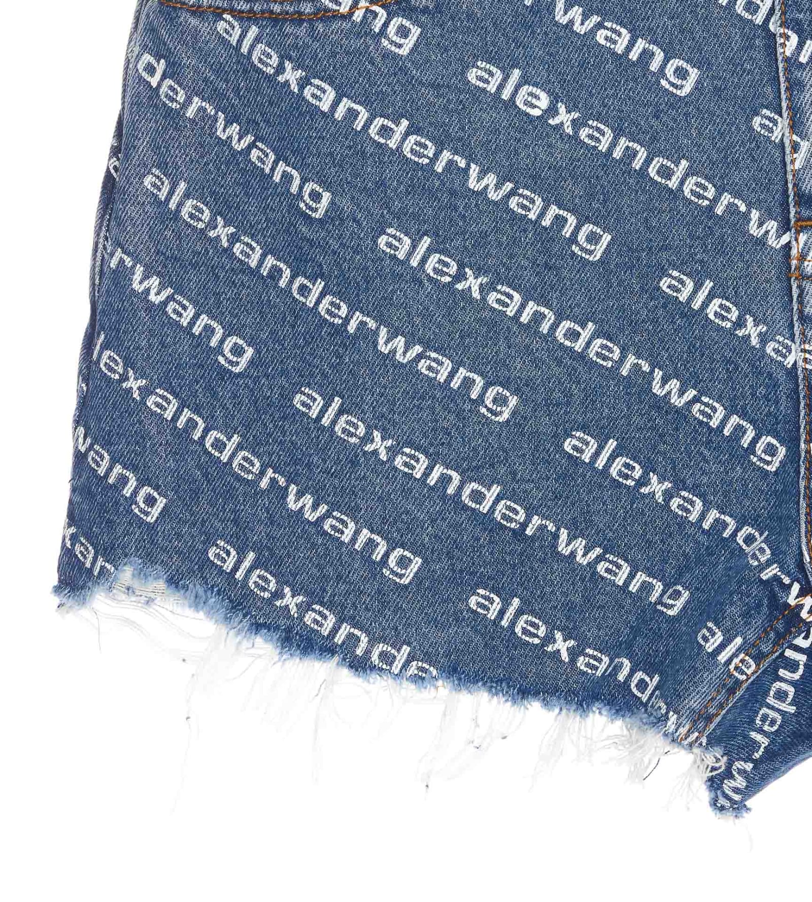 Shop Alexander Wang Bite Shorts In Deep Blue/white