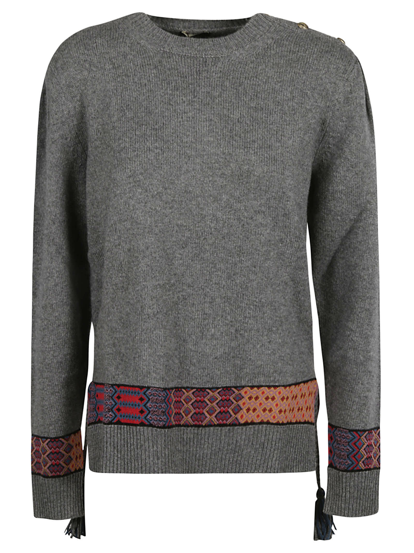 Etro Side Tassel Button Embellished Sweater