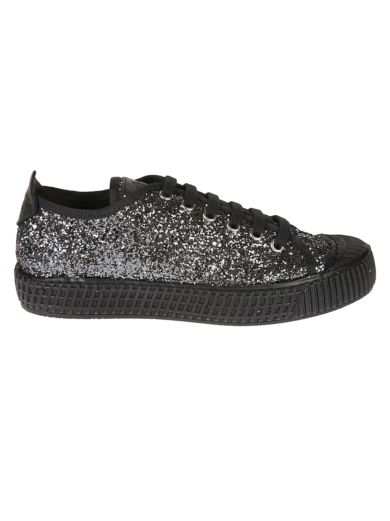 CAR SHOE GLITTERY LOW-UP LACED SNEAKERS,KDE51O36BF0480