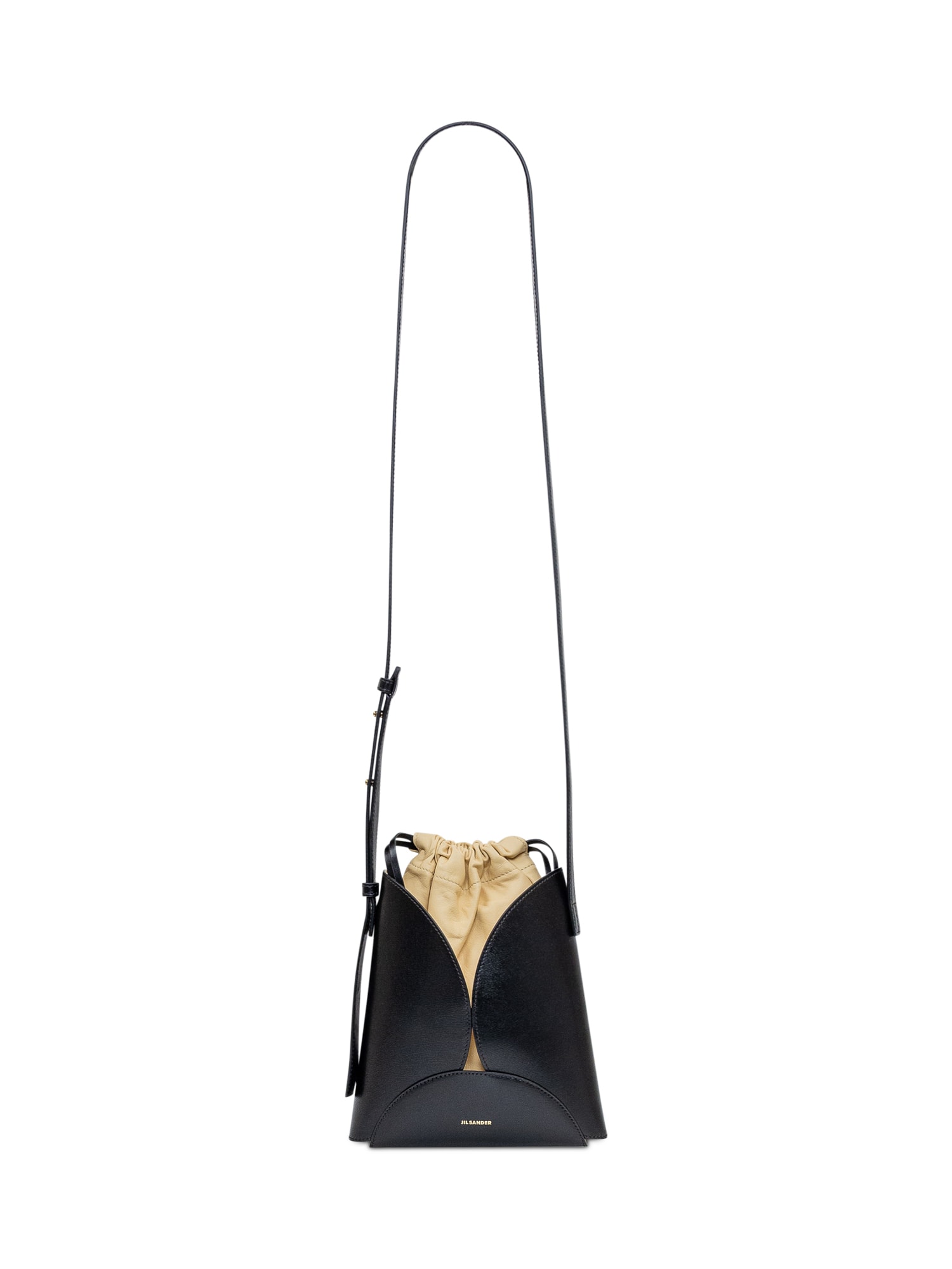 Shop Jil Sander Shoulder Bag With Logo In Black