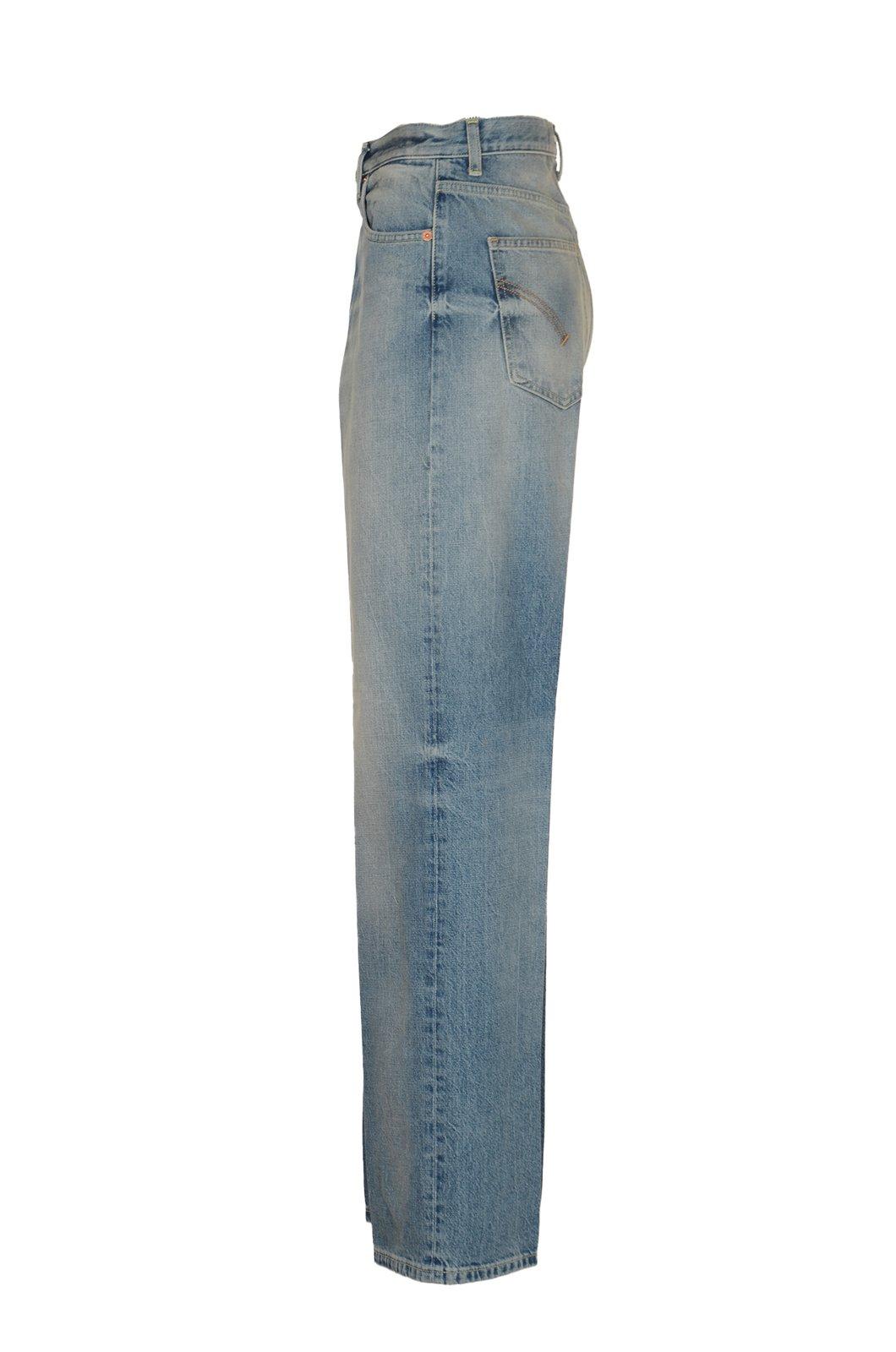 Shop Dondup Francine Logo-patch Wide-leg Jeans In Blue