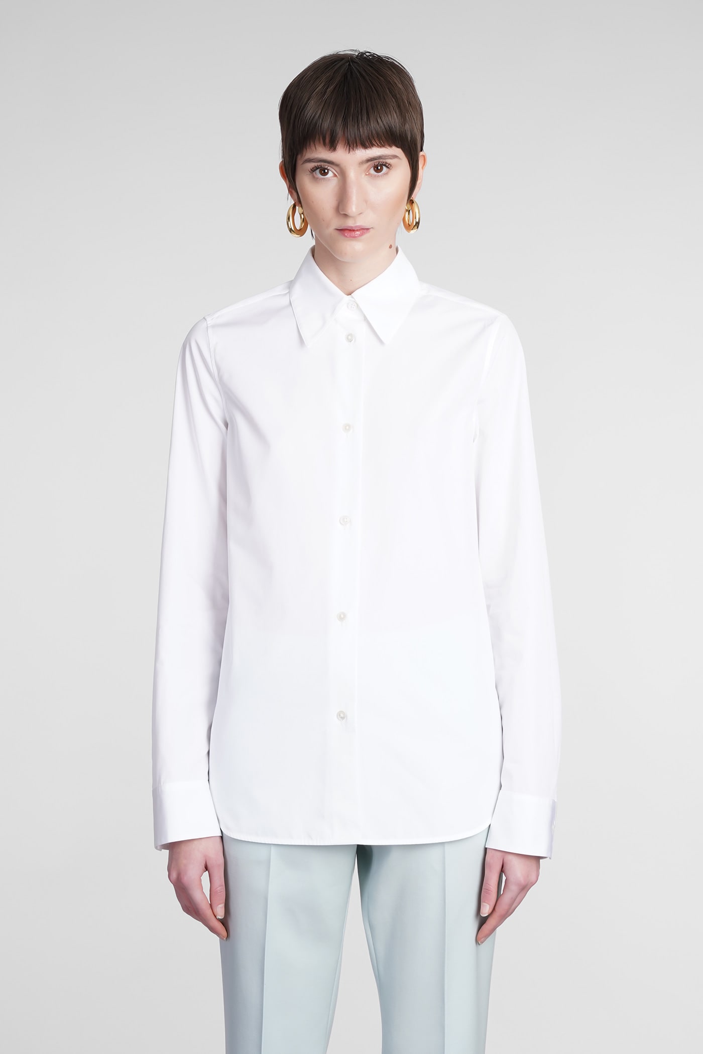 JIL SANDER SHIRT IN WHITE COTTON