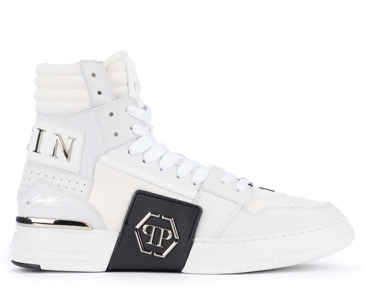 Philipp Plein Tm Hi-top Sneaker In White Leather