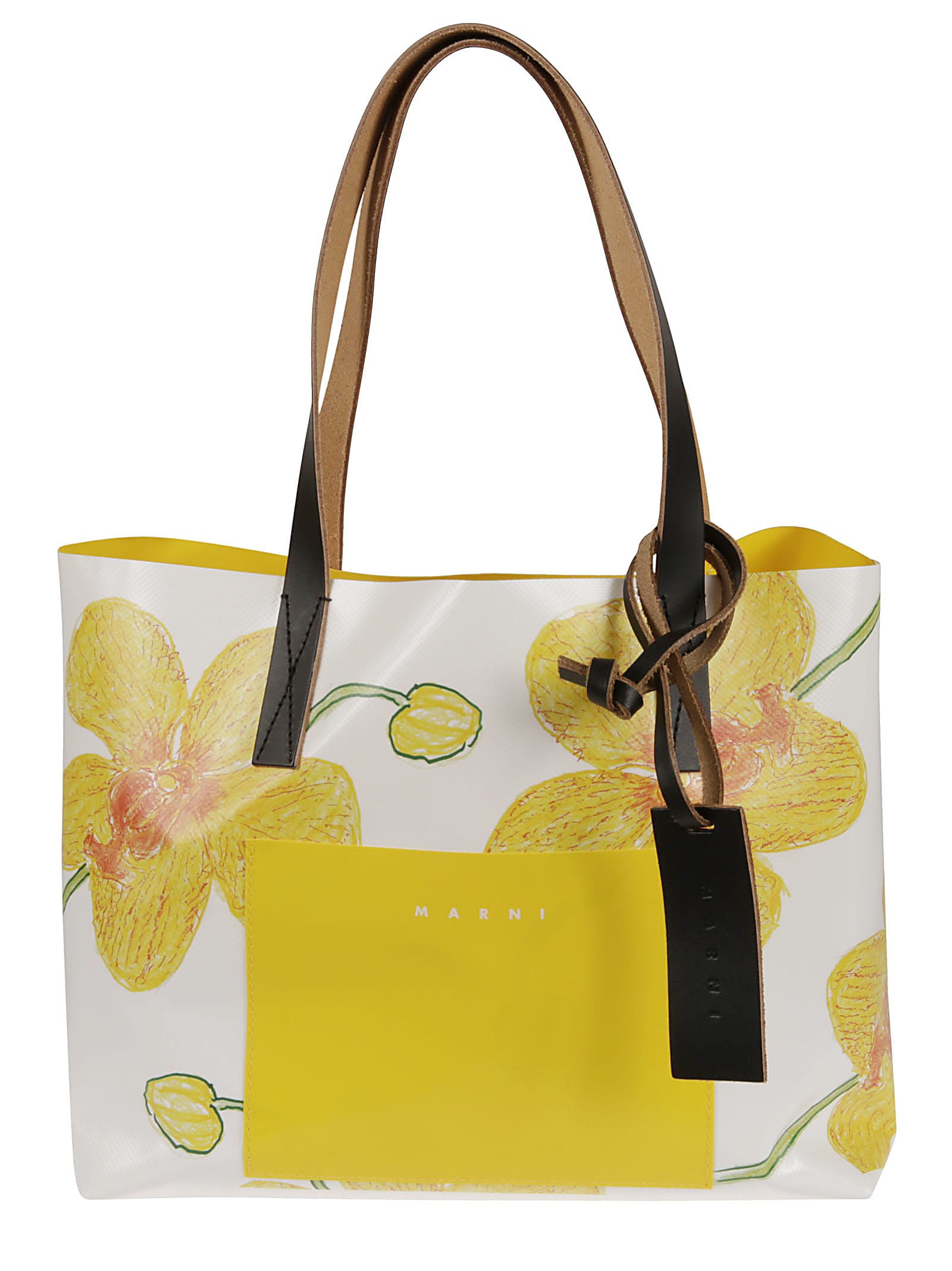 Marni Floral Print Pocket Shopper Bag