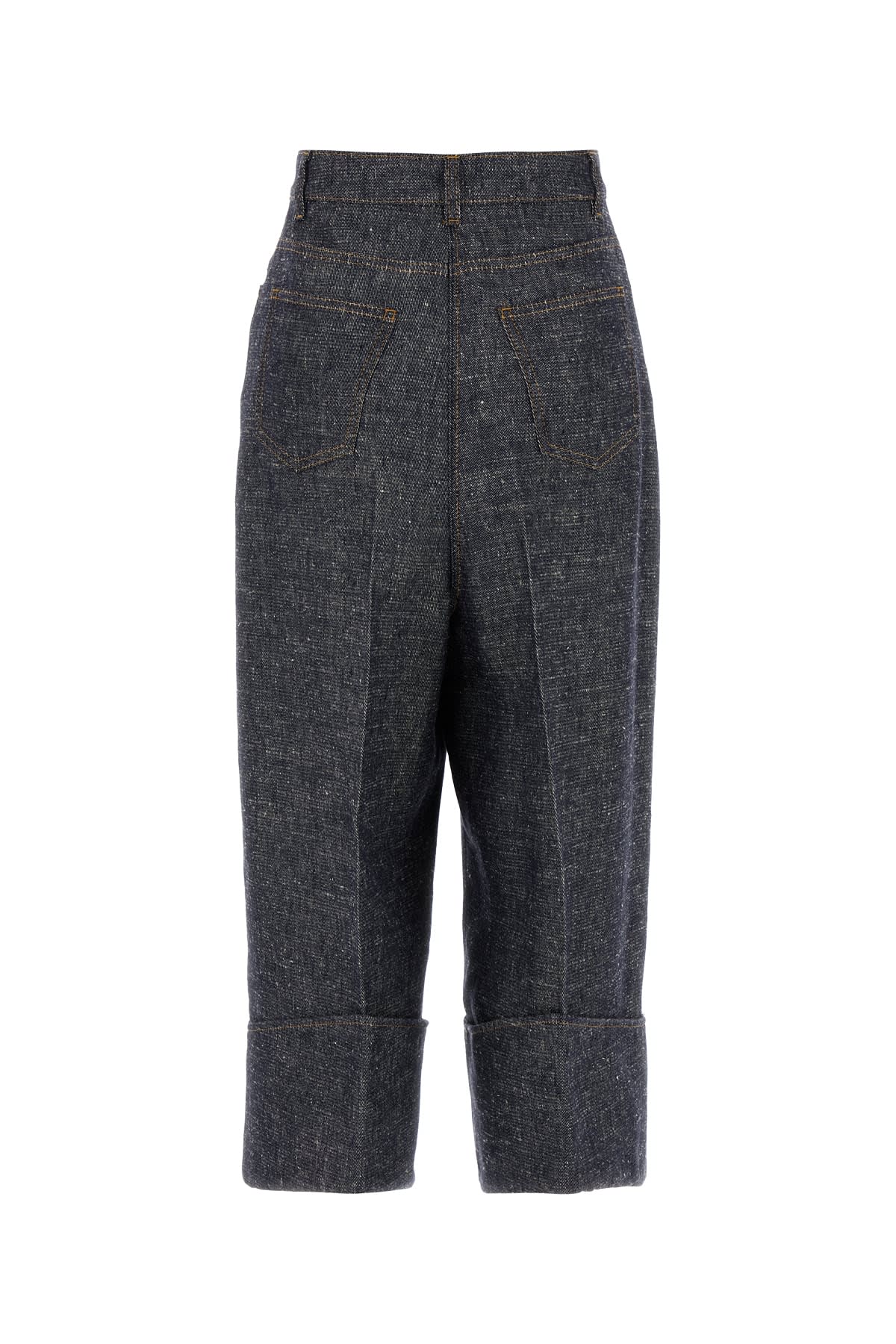 Shop Givenchy Denim Blue Linen Blend Palazzo Pant In Denimblue