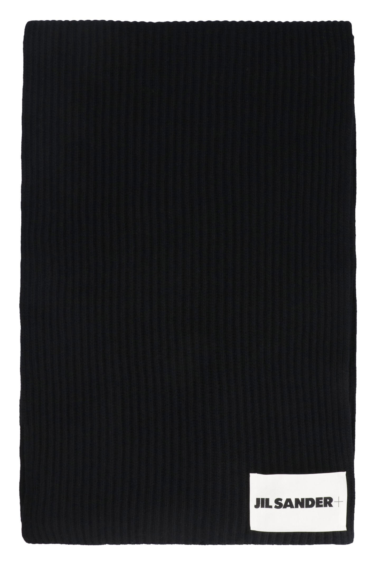 Shop Jil Sander Wool Scarf In Black