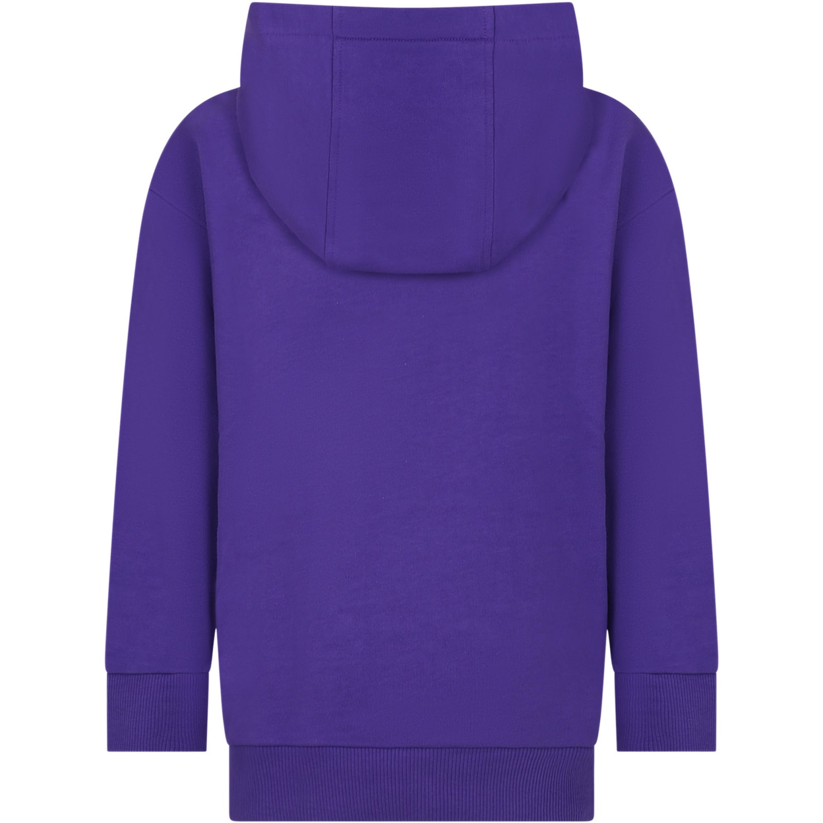 Shop Young Versace Purple Sweatshirt For Girl With Logo In Viola Multicolor