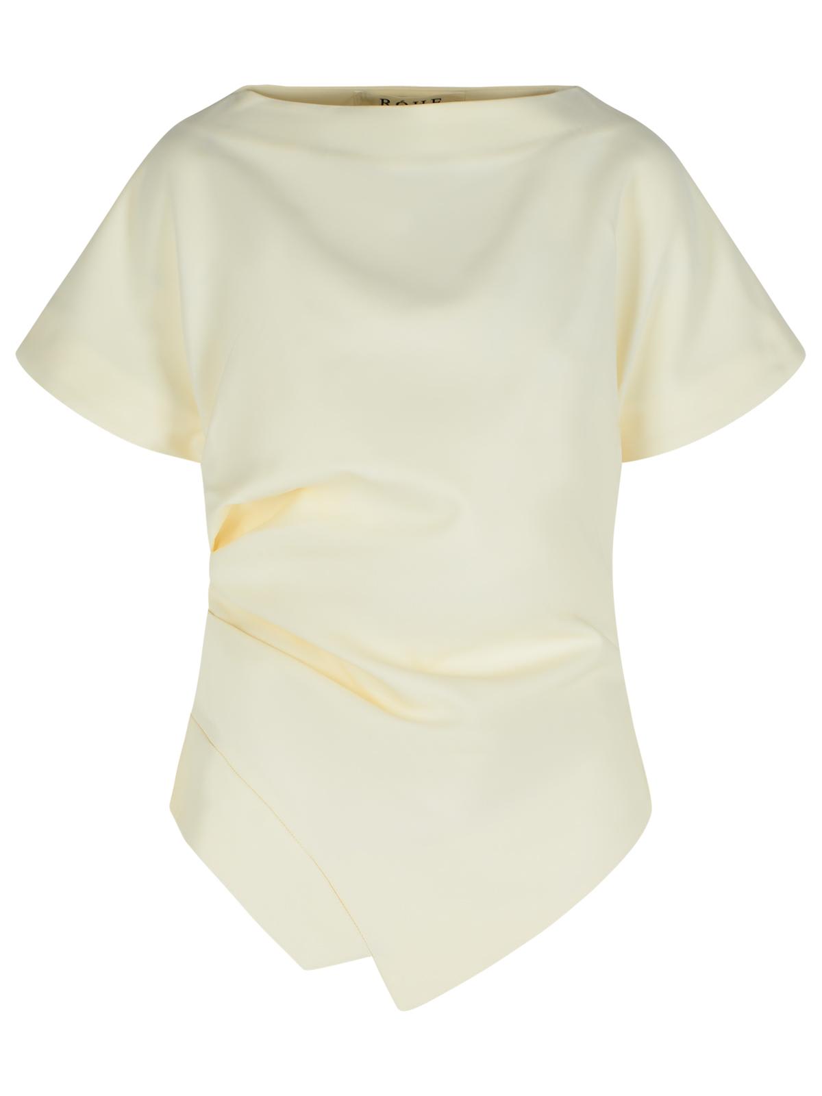 Rohe Draped T-shirt In White Viscose Blend In Neutral