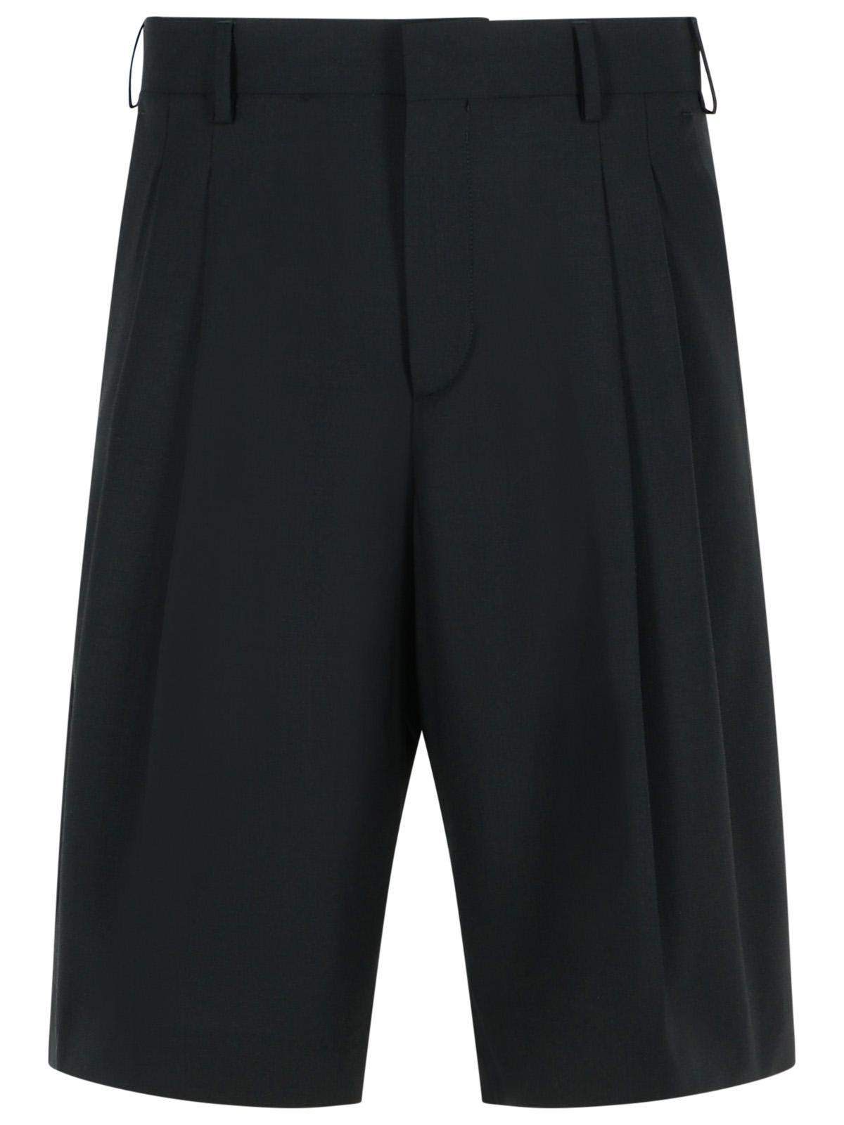 Black Virgin Wool Bermuda Shorts