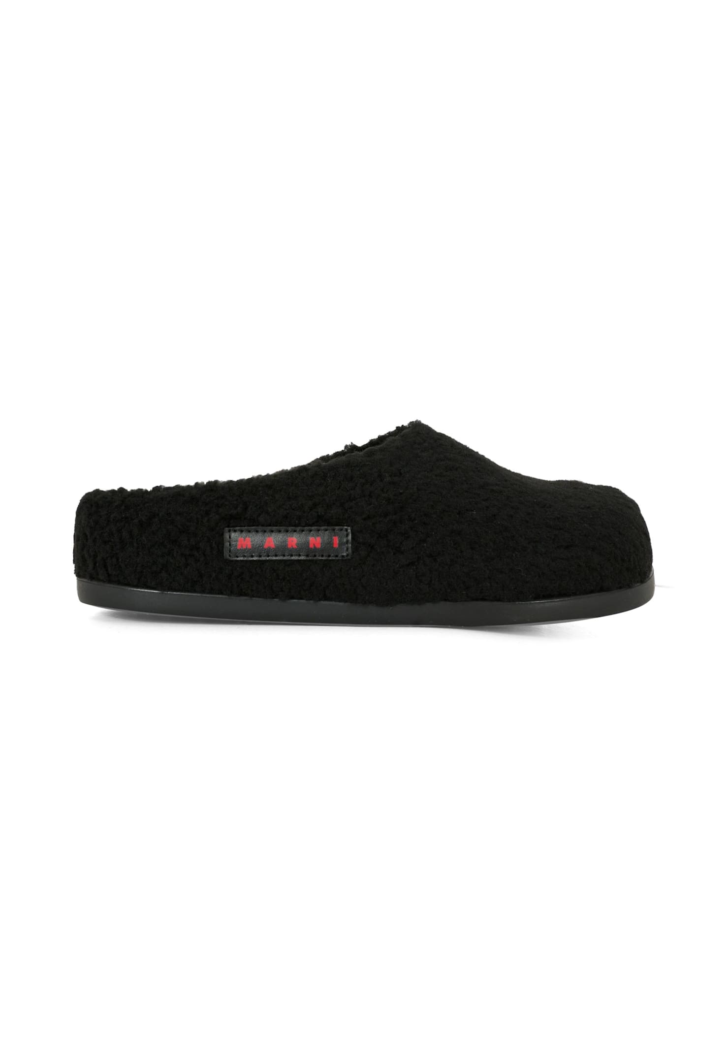 Marni Black Clogs For Kids With Logo In Black
