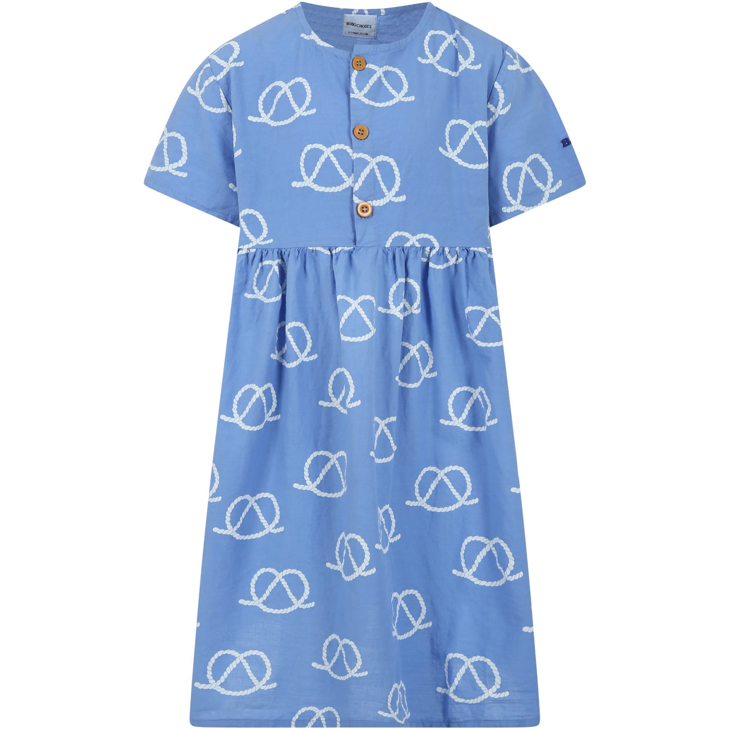 Bobo Choses Kids' Light Blue Dress For Girl With Logo