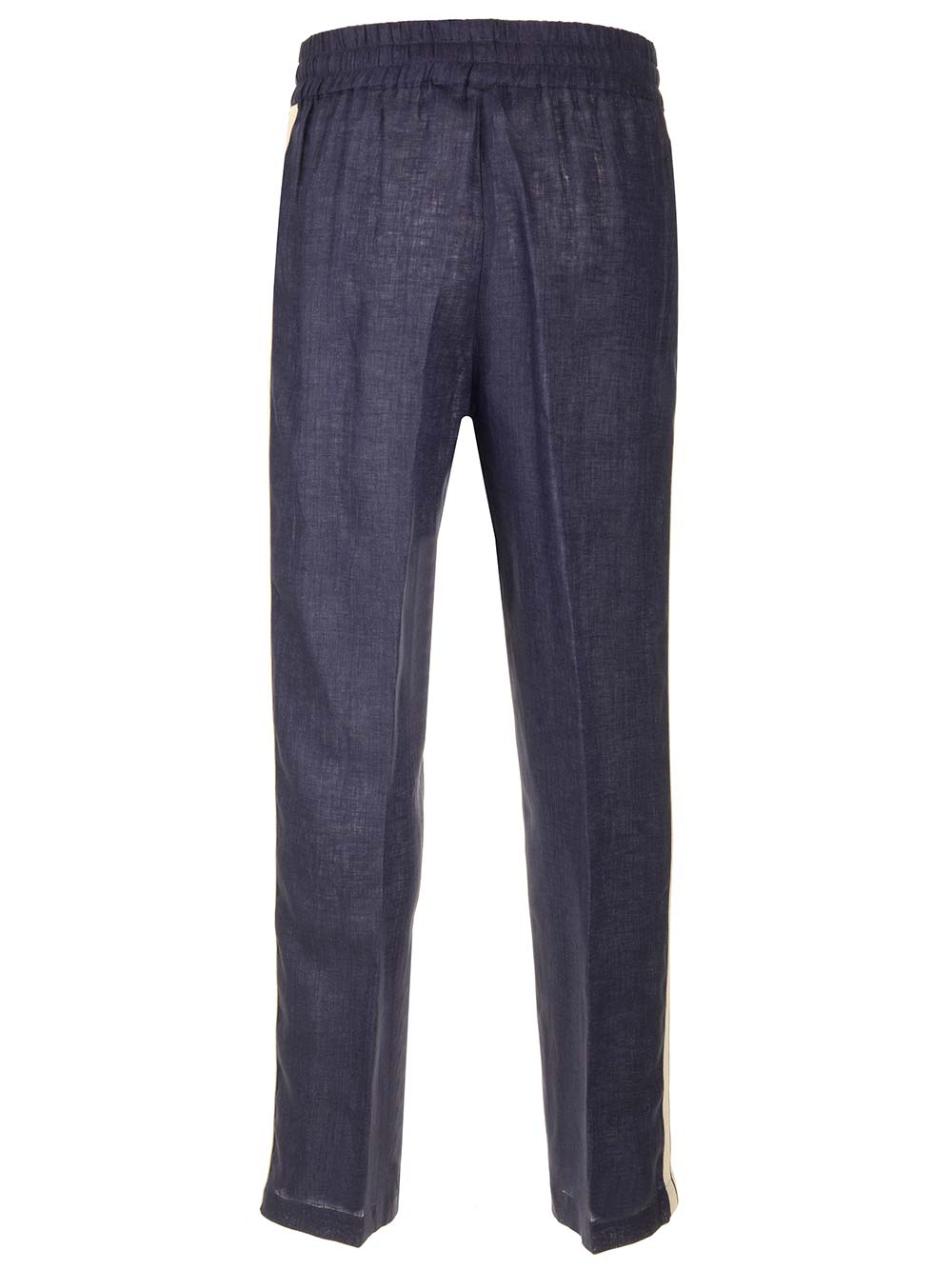 Shop Palm Angels Linen Sports Trousers In Blue