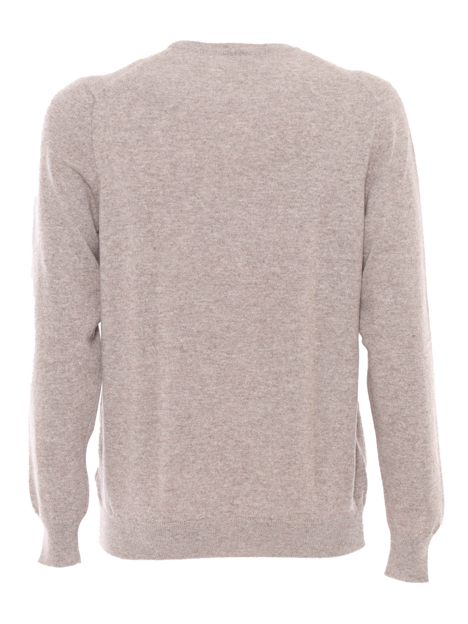 Shop Fedeli Crew-neck L/s Knitted Sweater Man In Beige