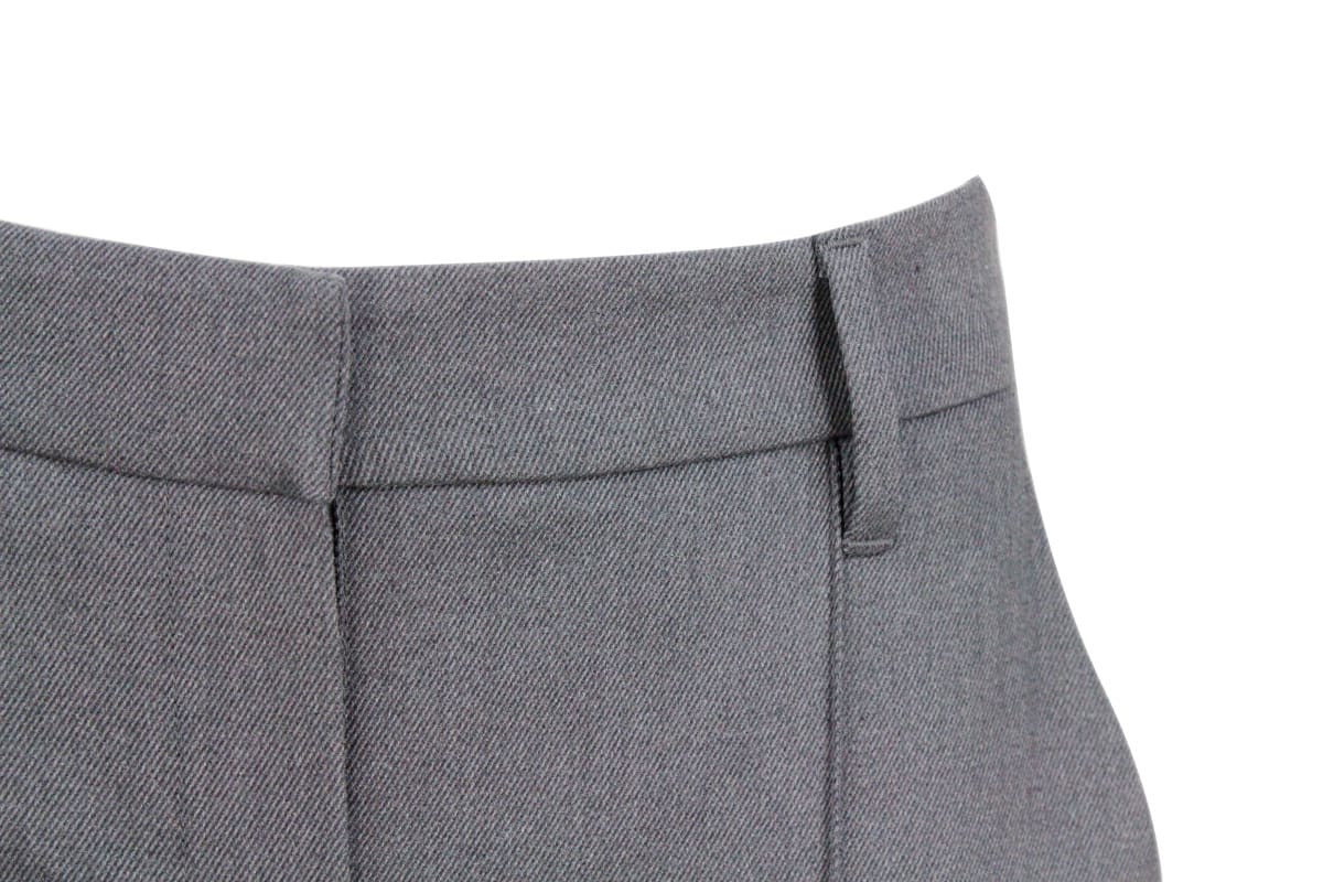 Shop Brunello Cucinelli Stretch Cotton Drill Trousers With Monili On The Back Loop In Grey