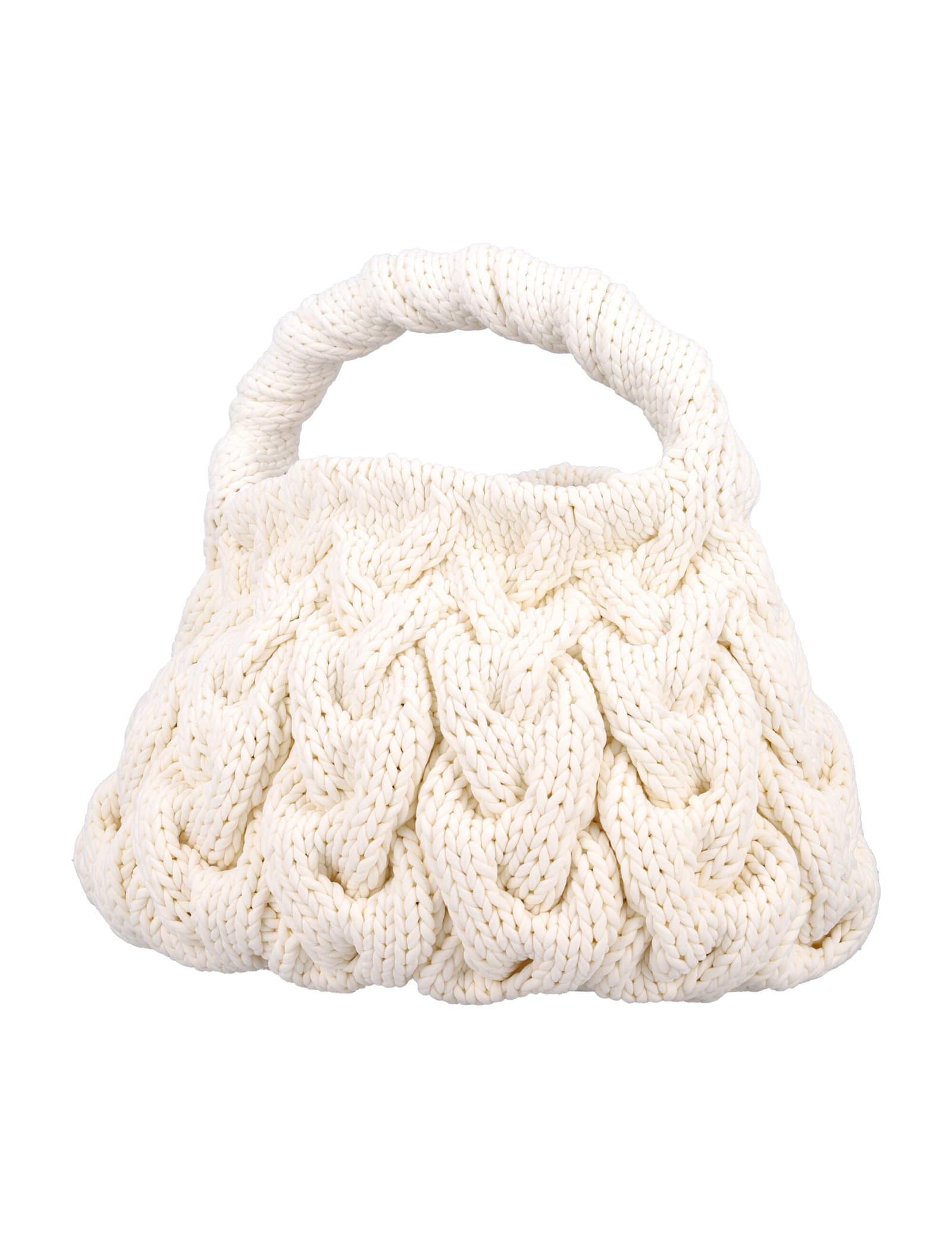 Shop Jw Anderson Cable Knit Bag In Off White