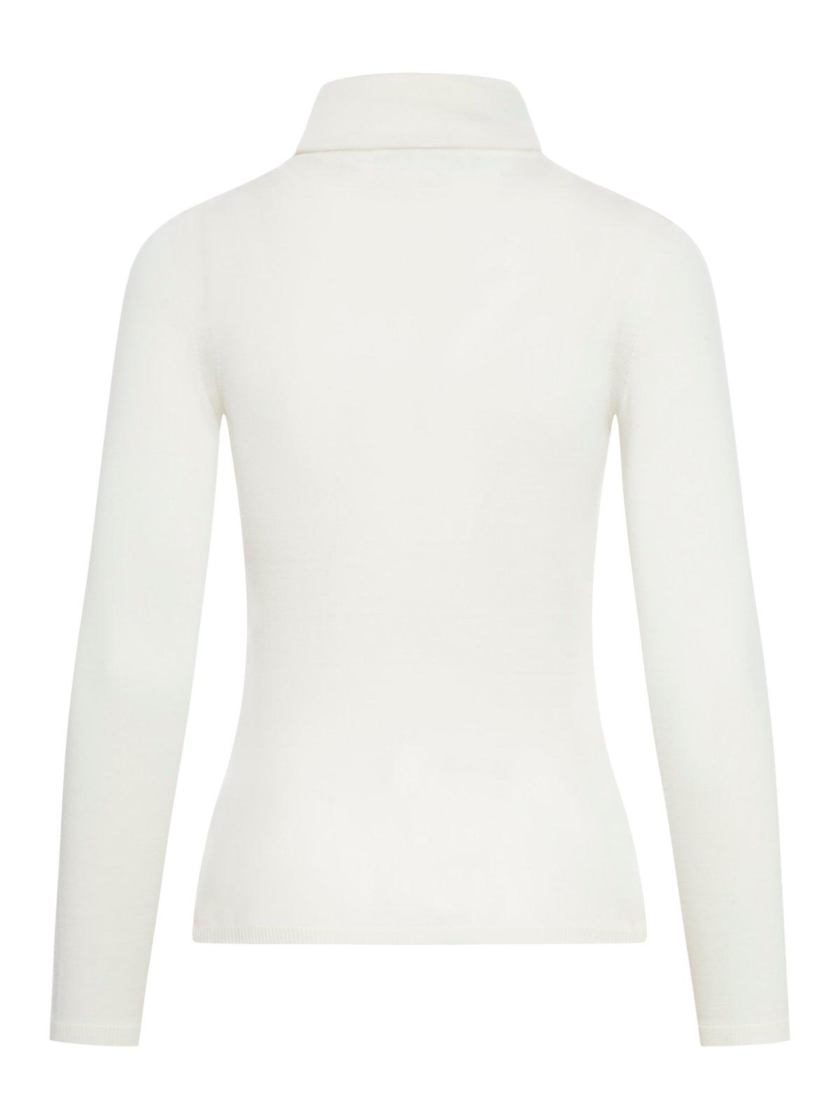 Shop Max Mara Turtleneck Knitted Top In White