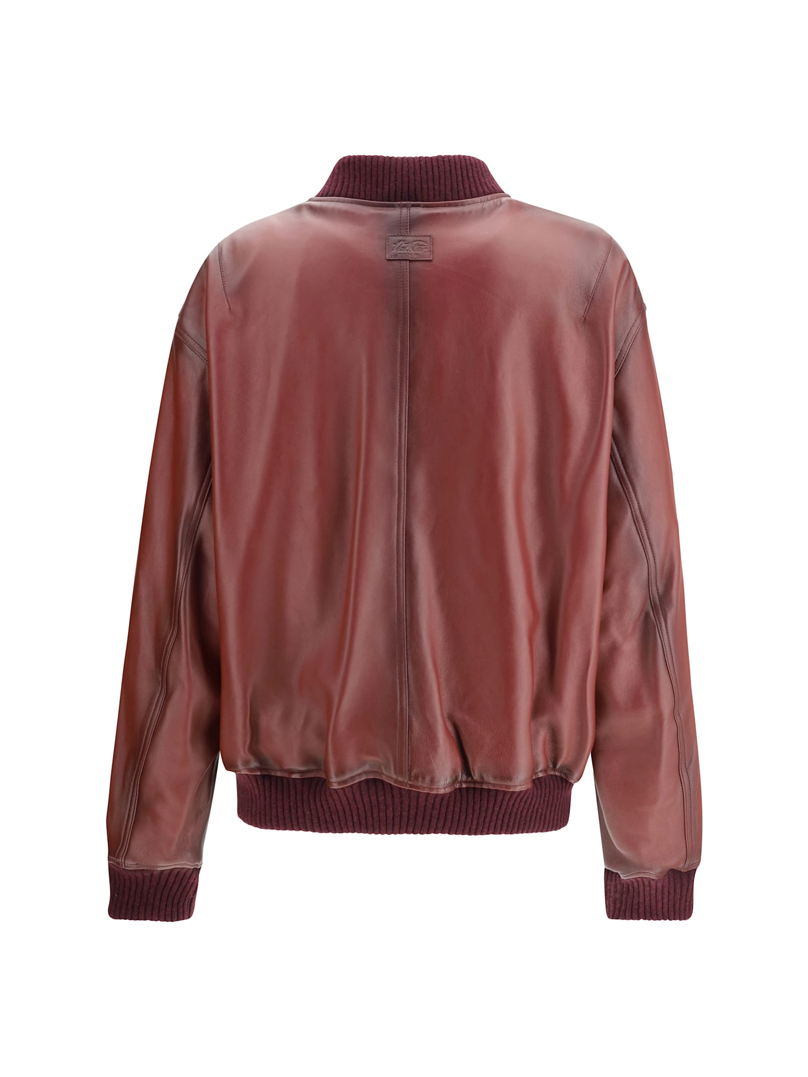 Valstar Pocket-detail Ribbed-cuff Bomber Jacket In Burgundy