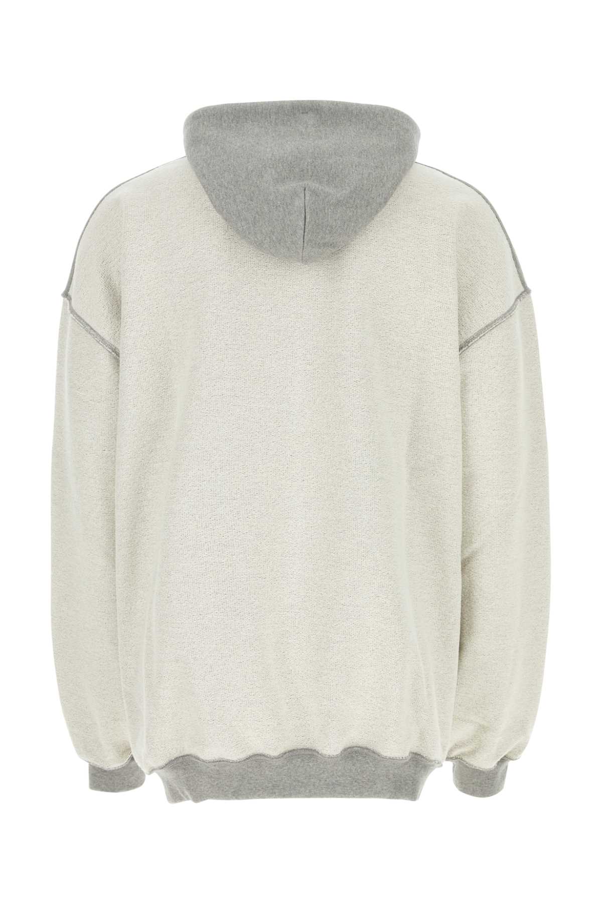 Shop Vetements Two-tone Cotton Oversize Sweatshirt In Greymelange