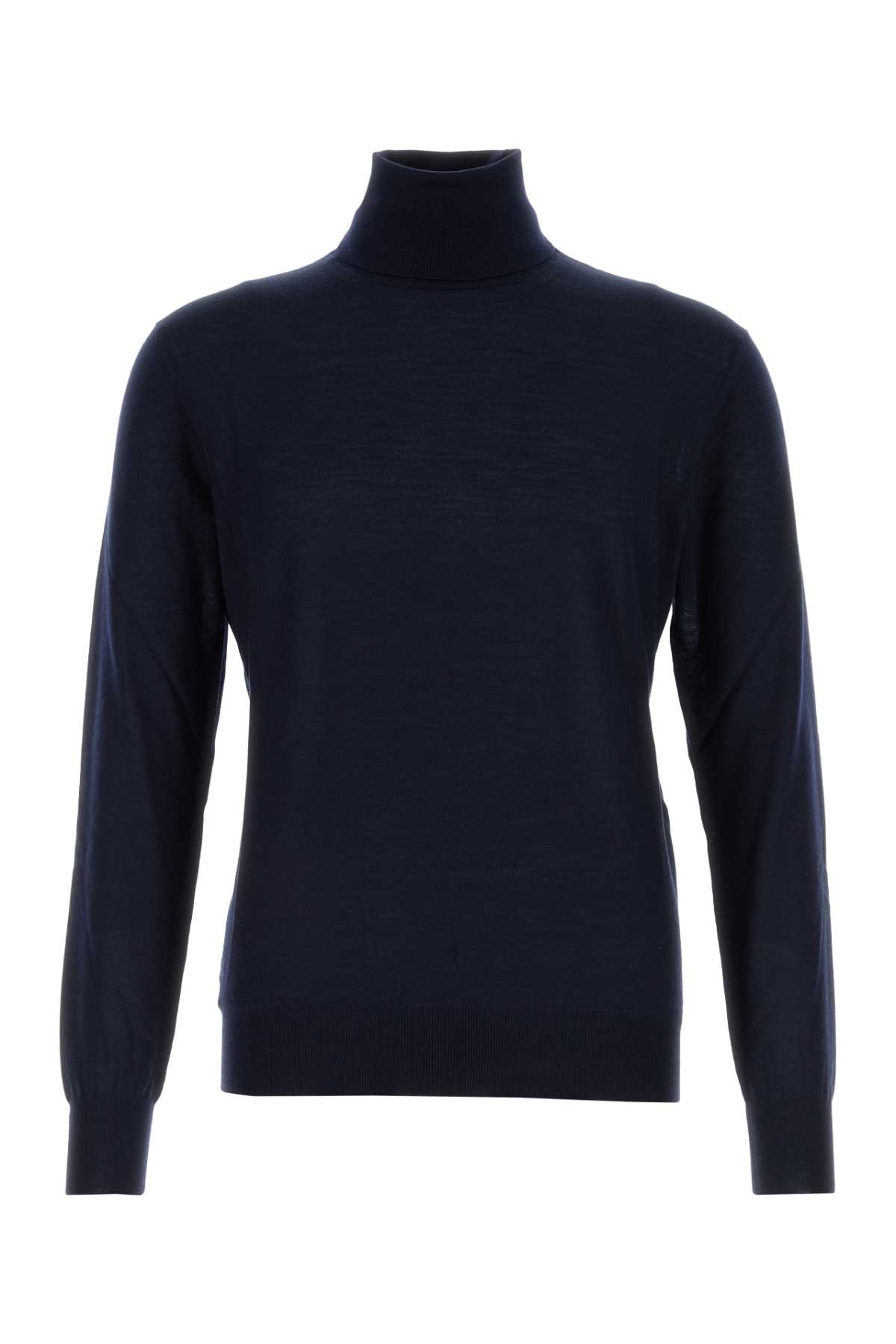 Saint Laurent Wool And Cashmere Turtleneck Pullover In Blue