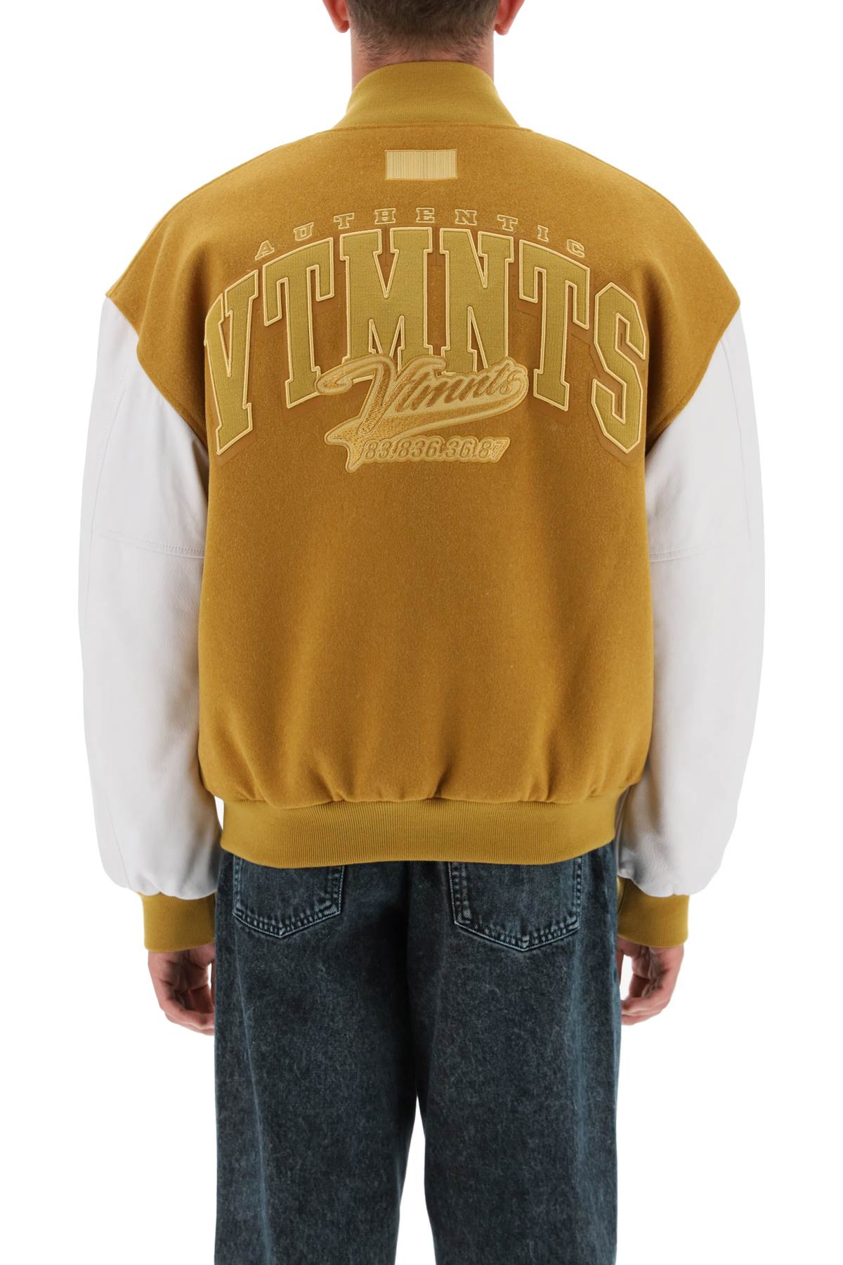 College Bomber Jacket In White