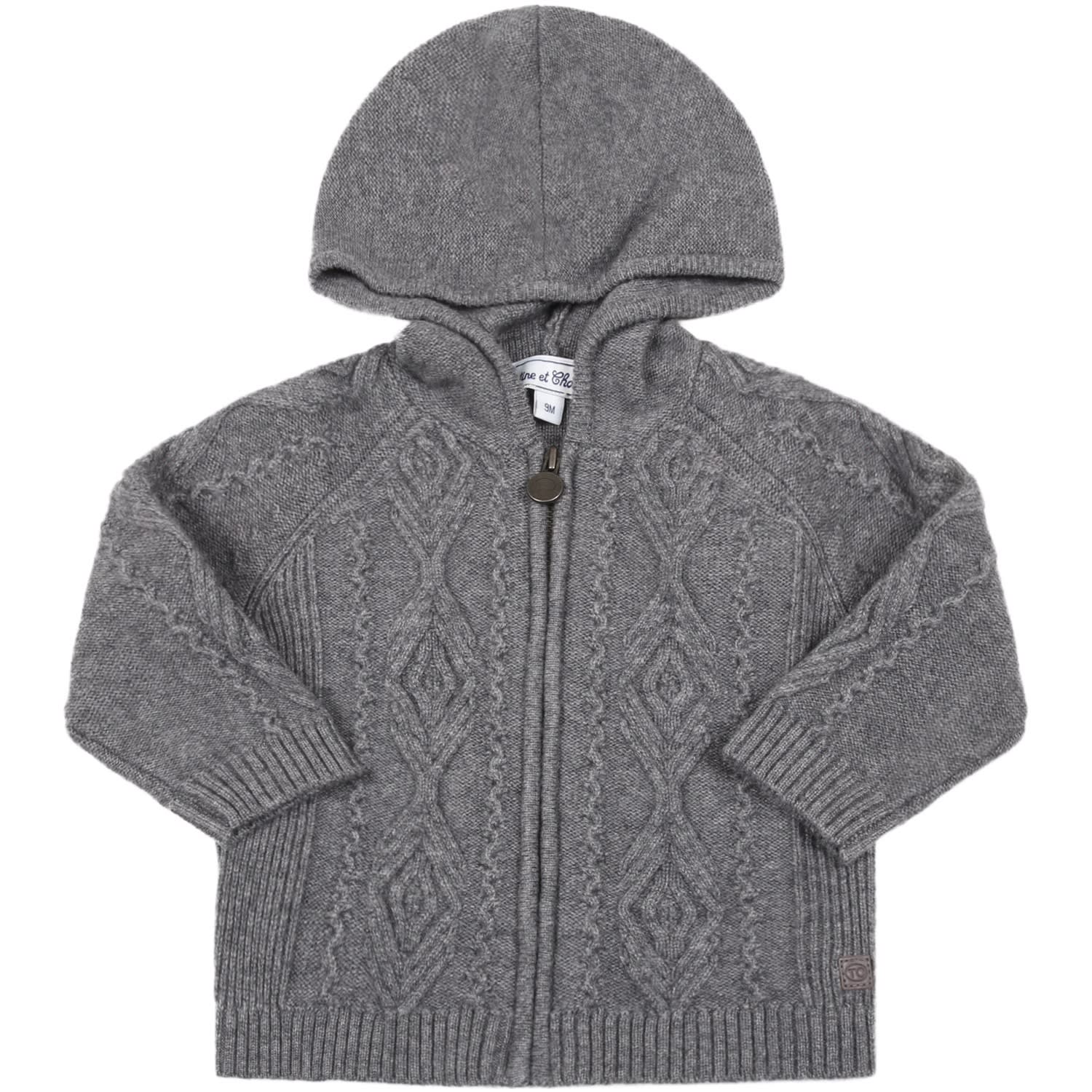 Tartine et Chocolat Gray Jacket For Baby Boy With Patch Logo