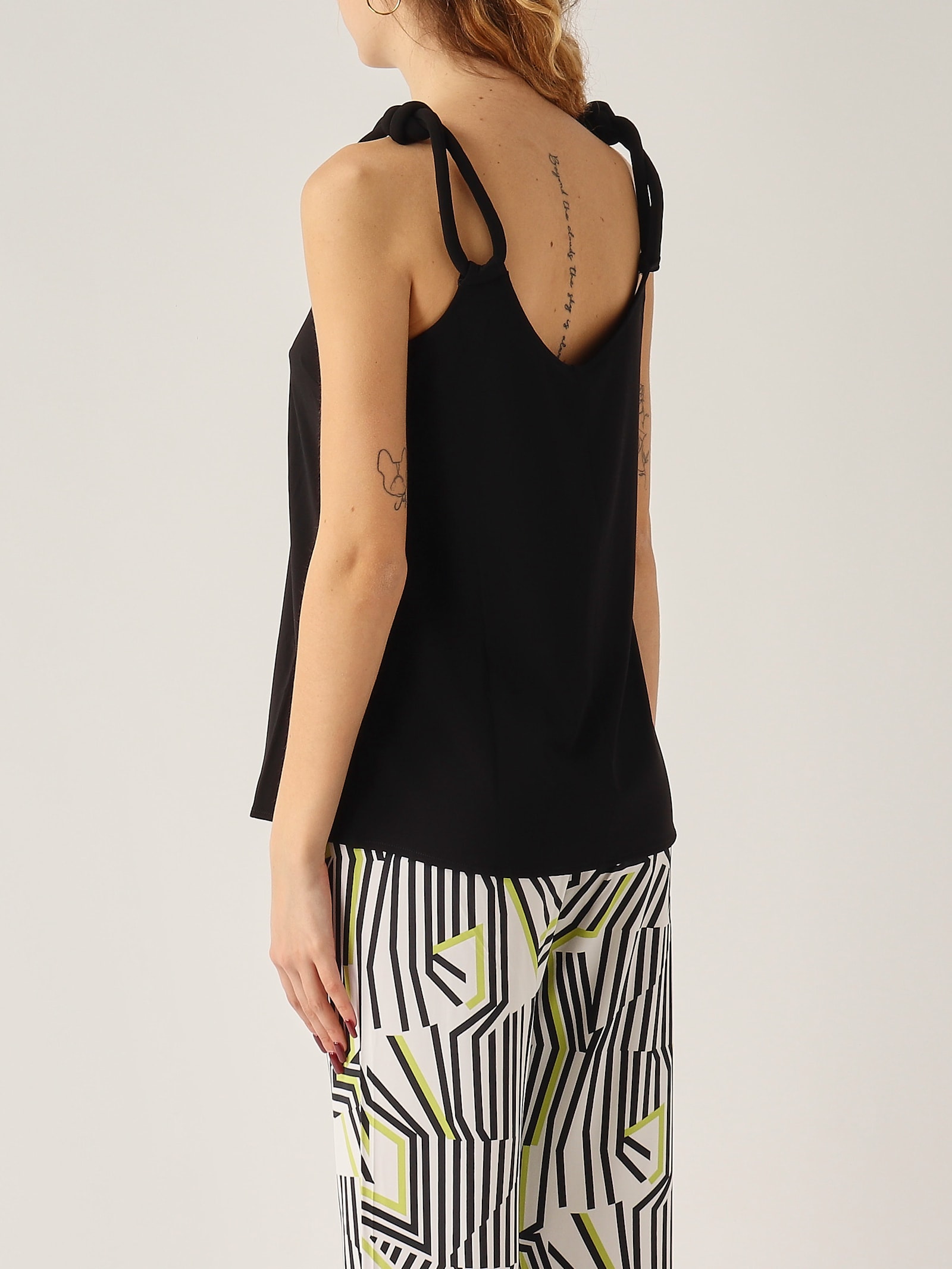 Max Mara Beachwear Faida Black Top In Black