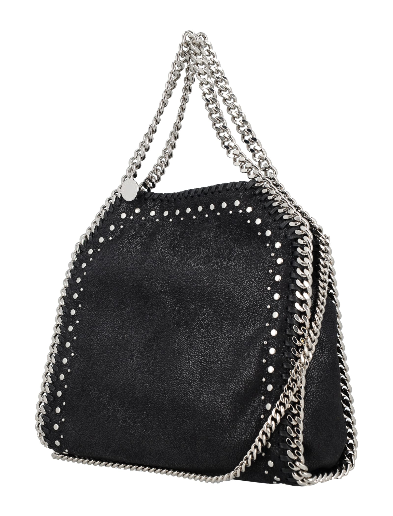 Shop Stella Mccartney Falabella Studs Mini Tote Bag In Black