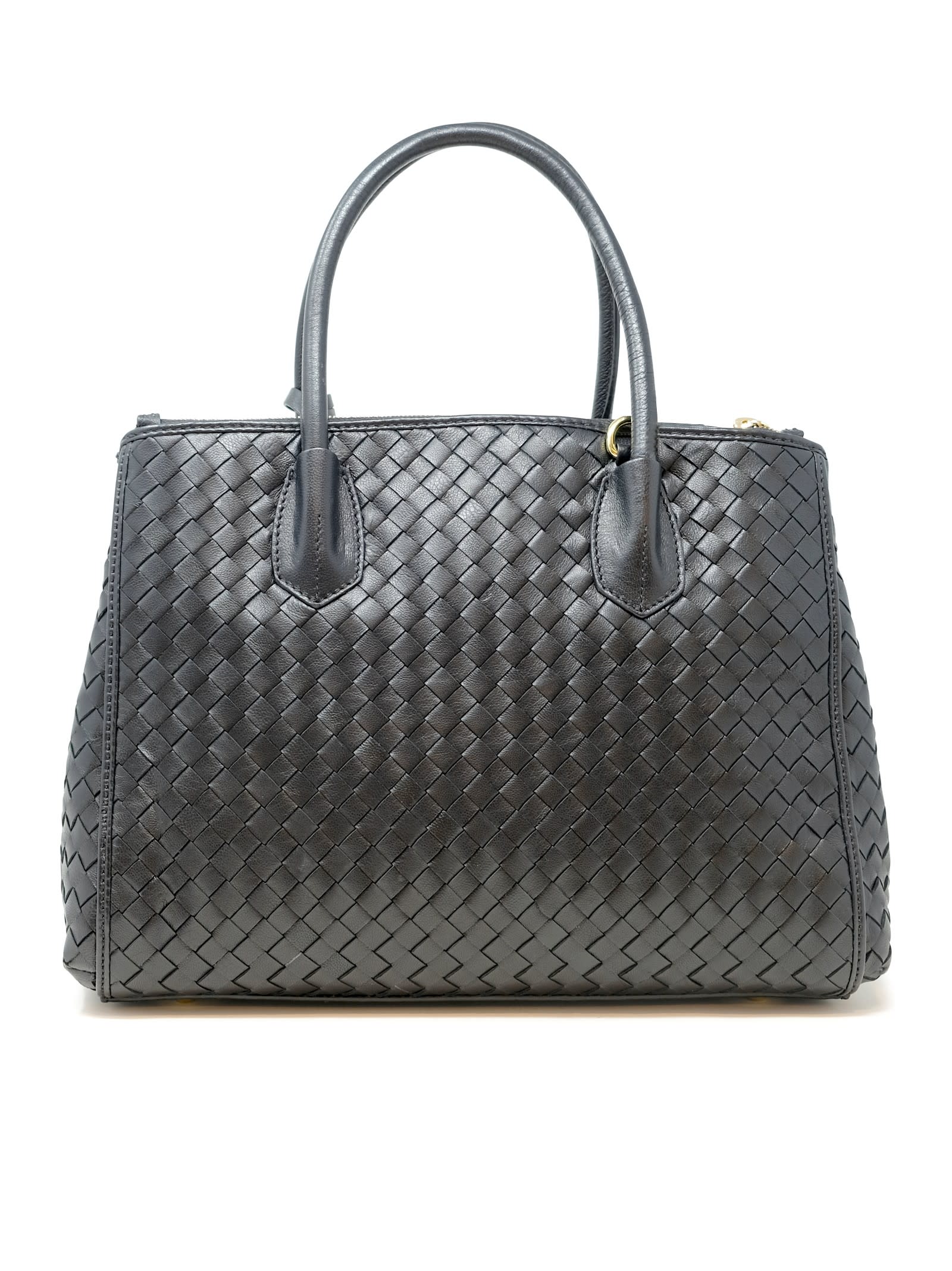 Abro Busy Black Leather Bag In Black