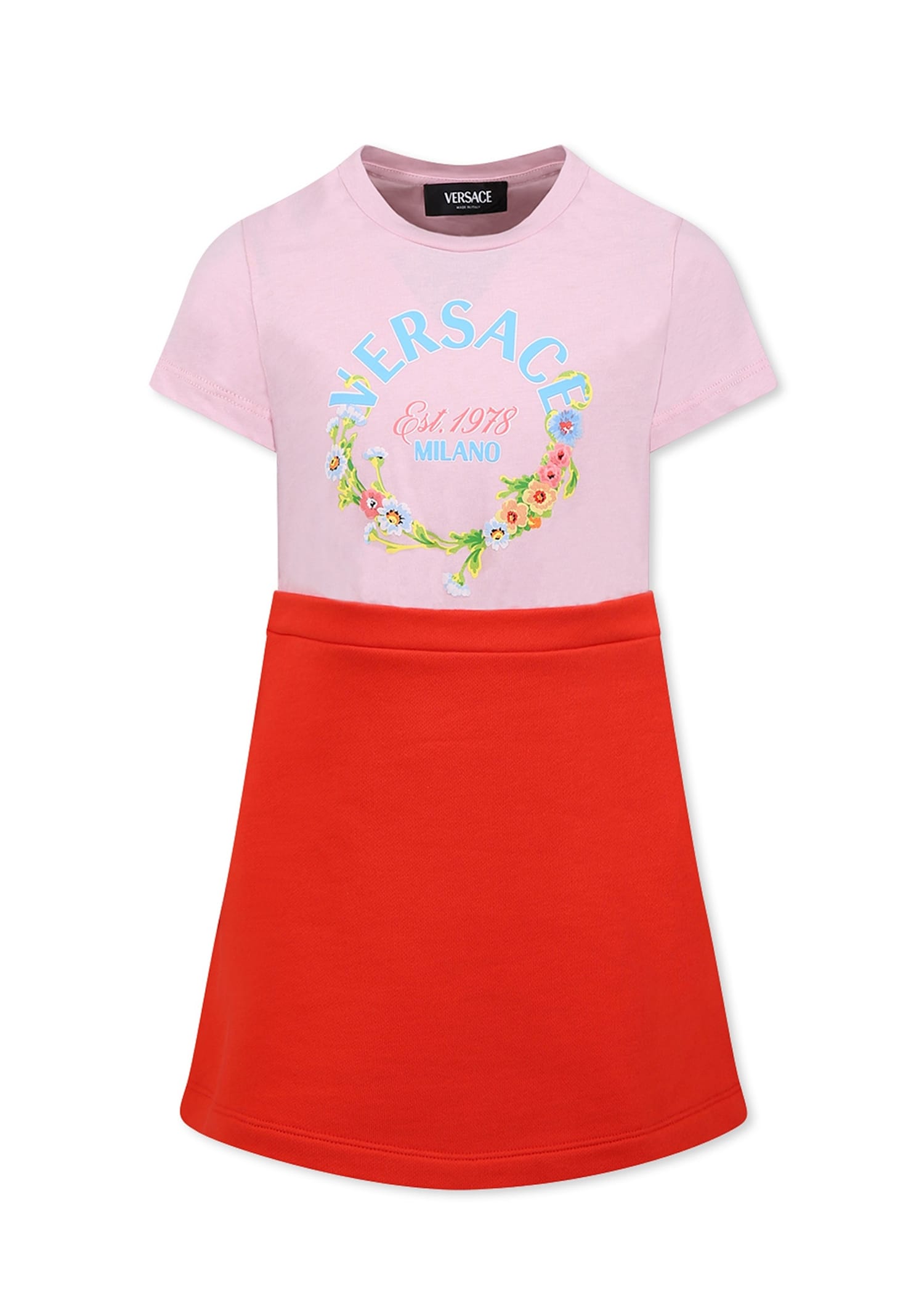 Versace Logo-print Dress In Multicolor