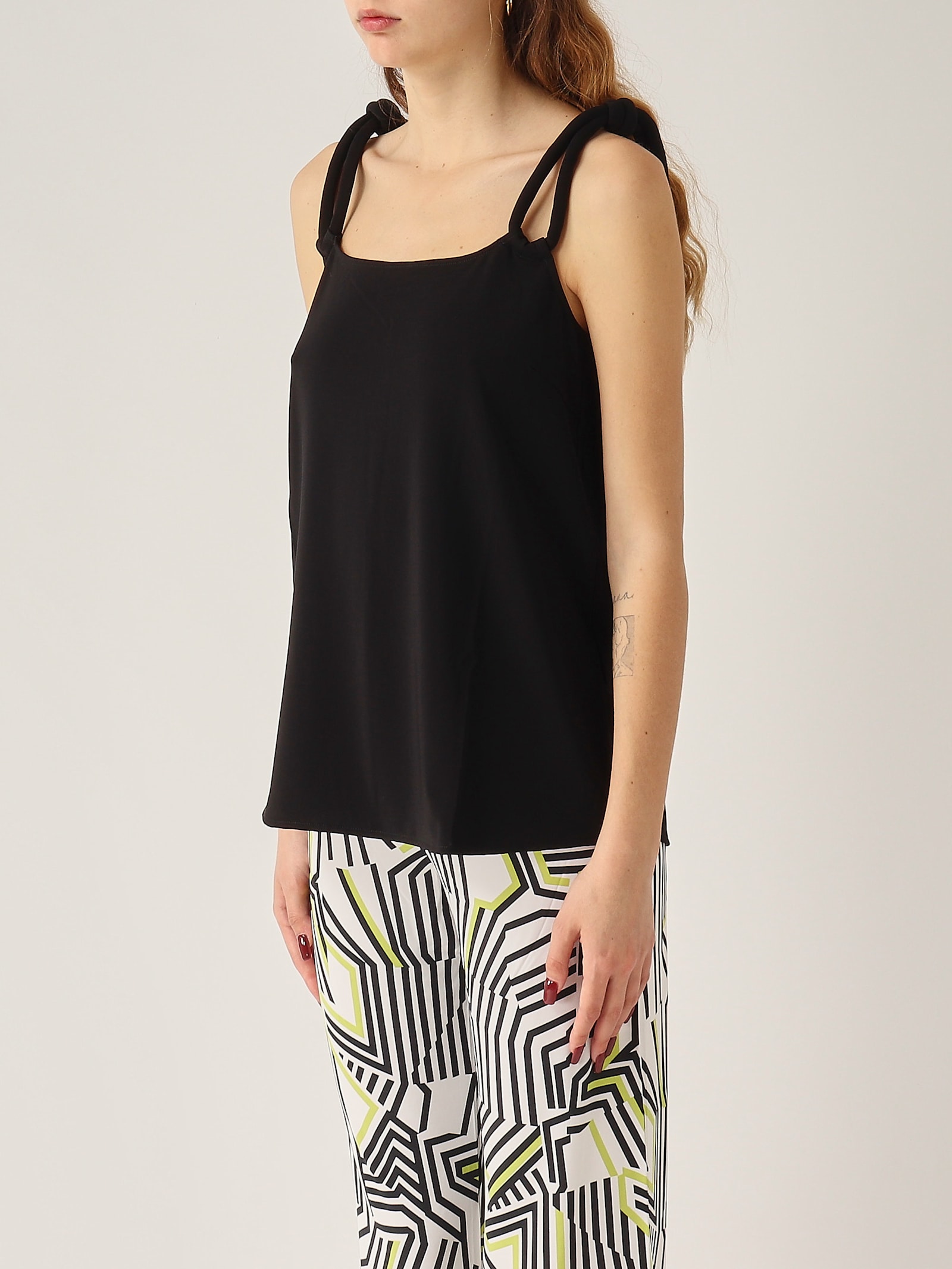 Max Mara Beachwear Faida Black Top In Black