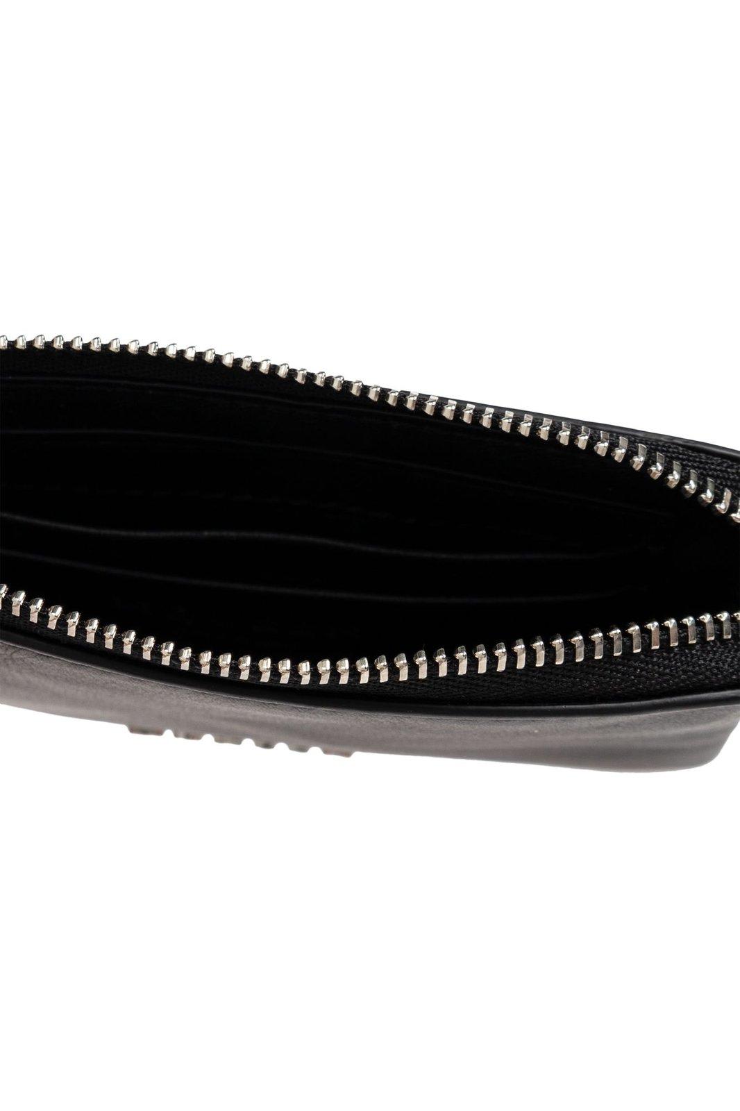 Alexander Mcqueen Logo Palque Chain-detailed Wallet In Blacksilver