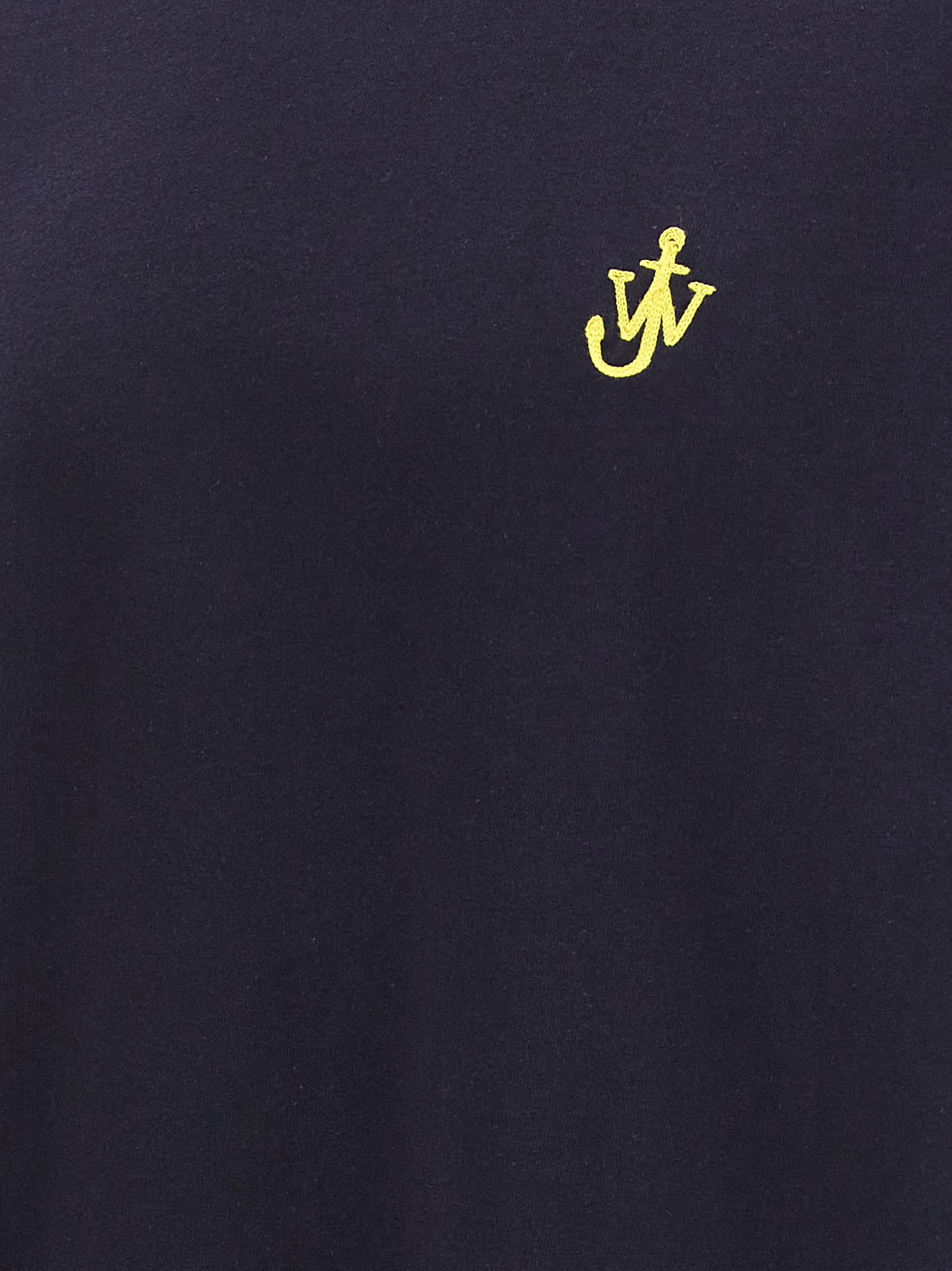 Jw Anderson Blue Crewneck T-shirt With Logo Embroidery On The Front In Blue