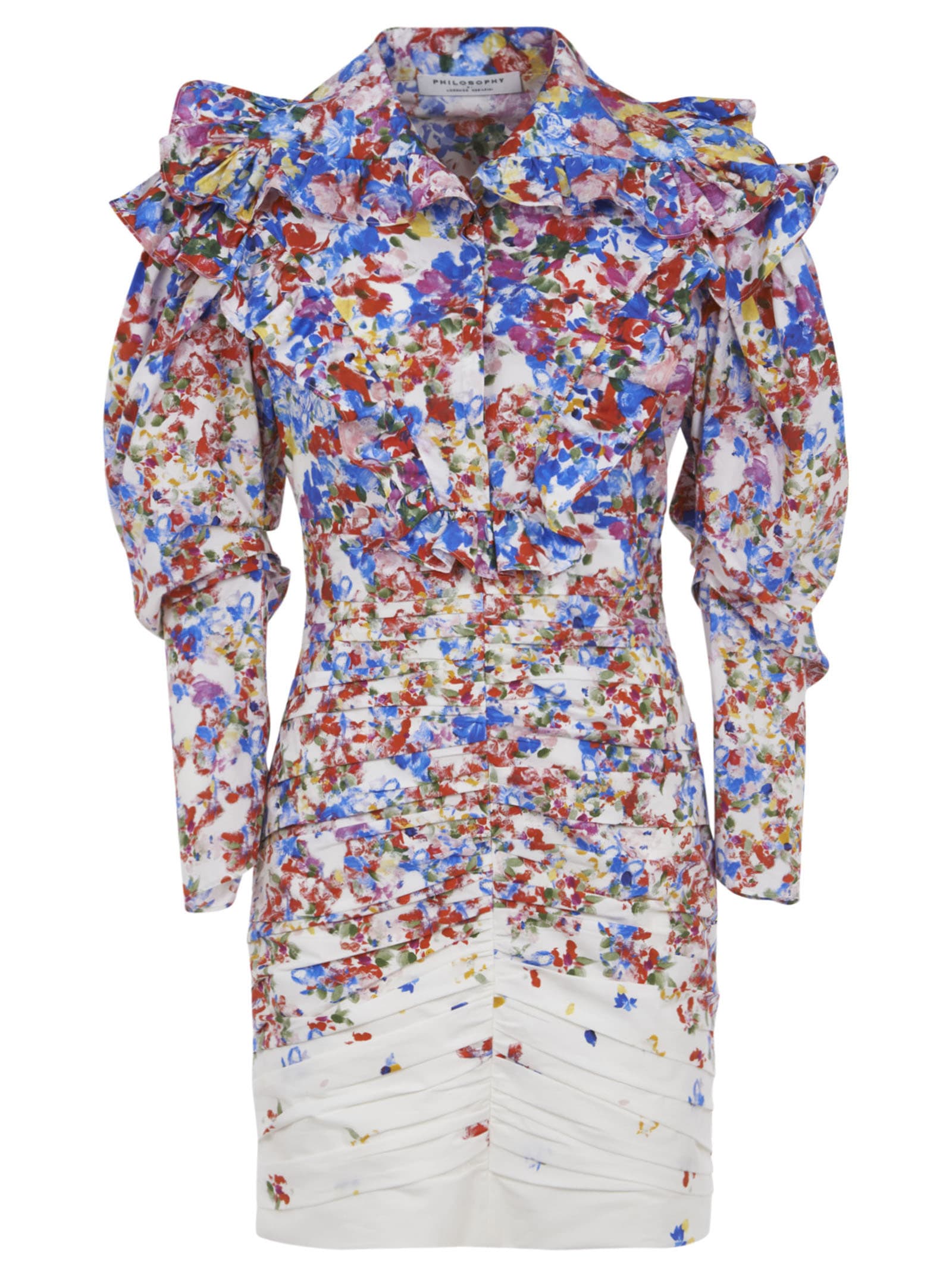 Philosophy di Lorenzo Serafini Floral Print Ruffle Detail Dress