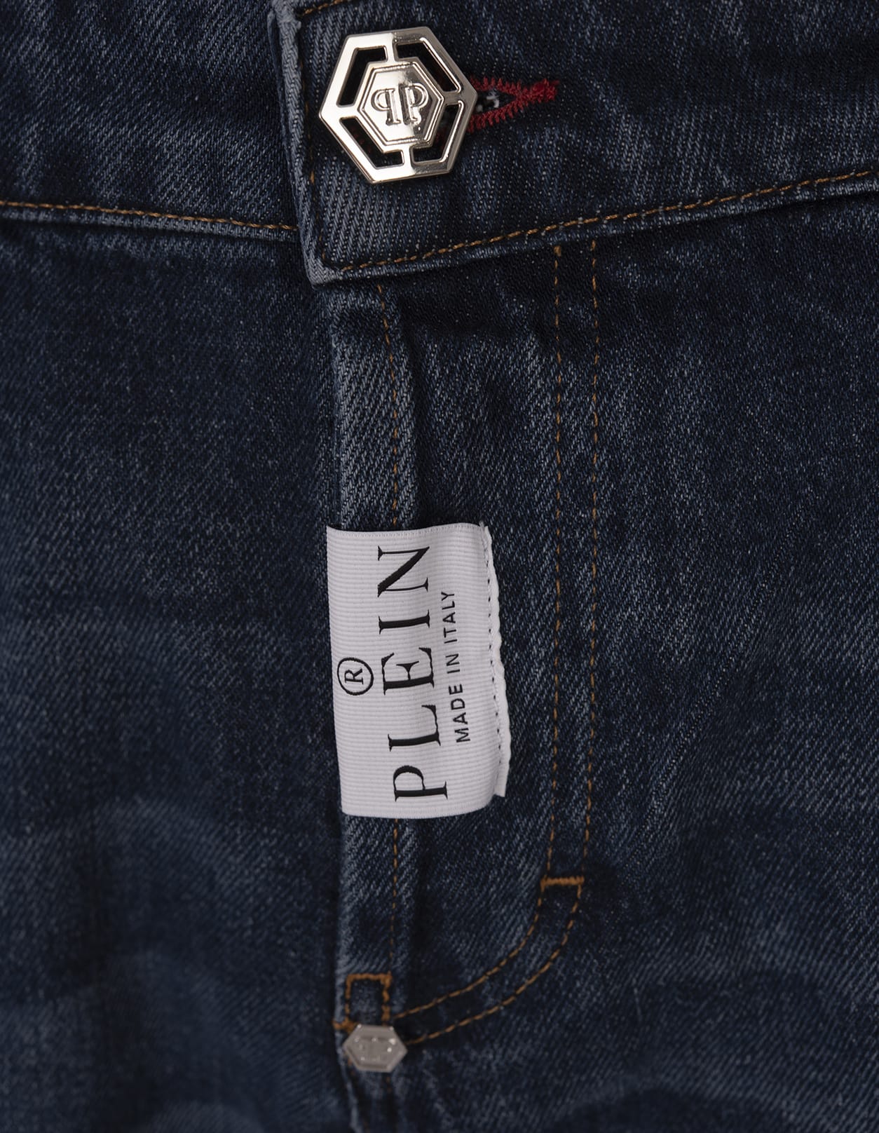 Shop Philipp Plein Blue Super Straight Cut Jeans