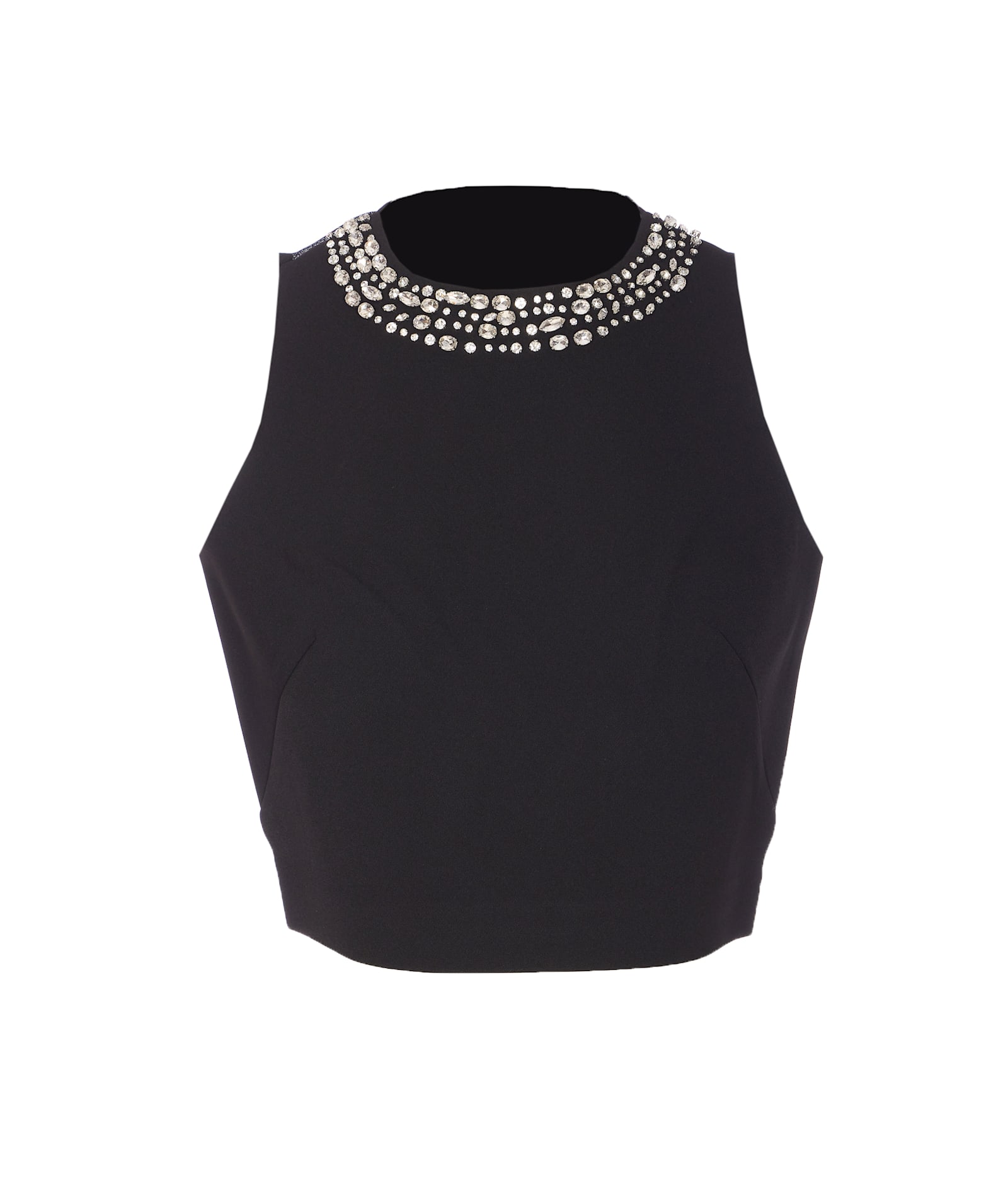 Liu •jo Top With Gemstones In Black