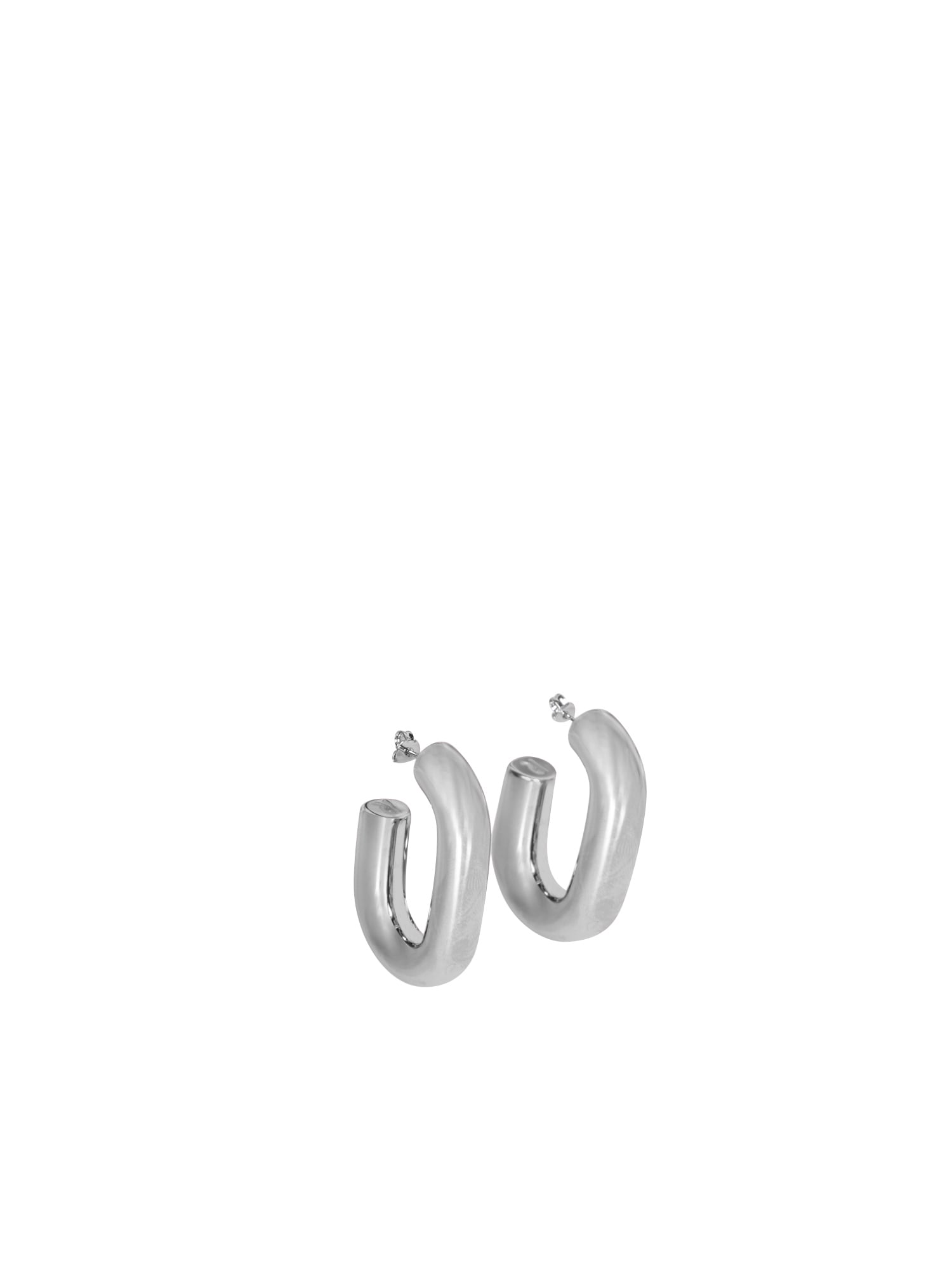 Shop Rabanne Silver Xl Link Hoops Earrings In Metallic