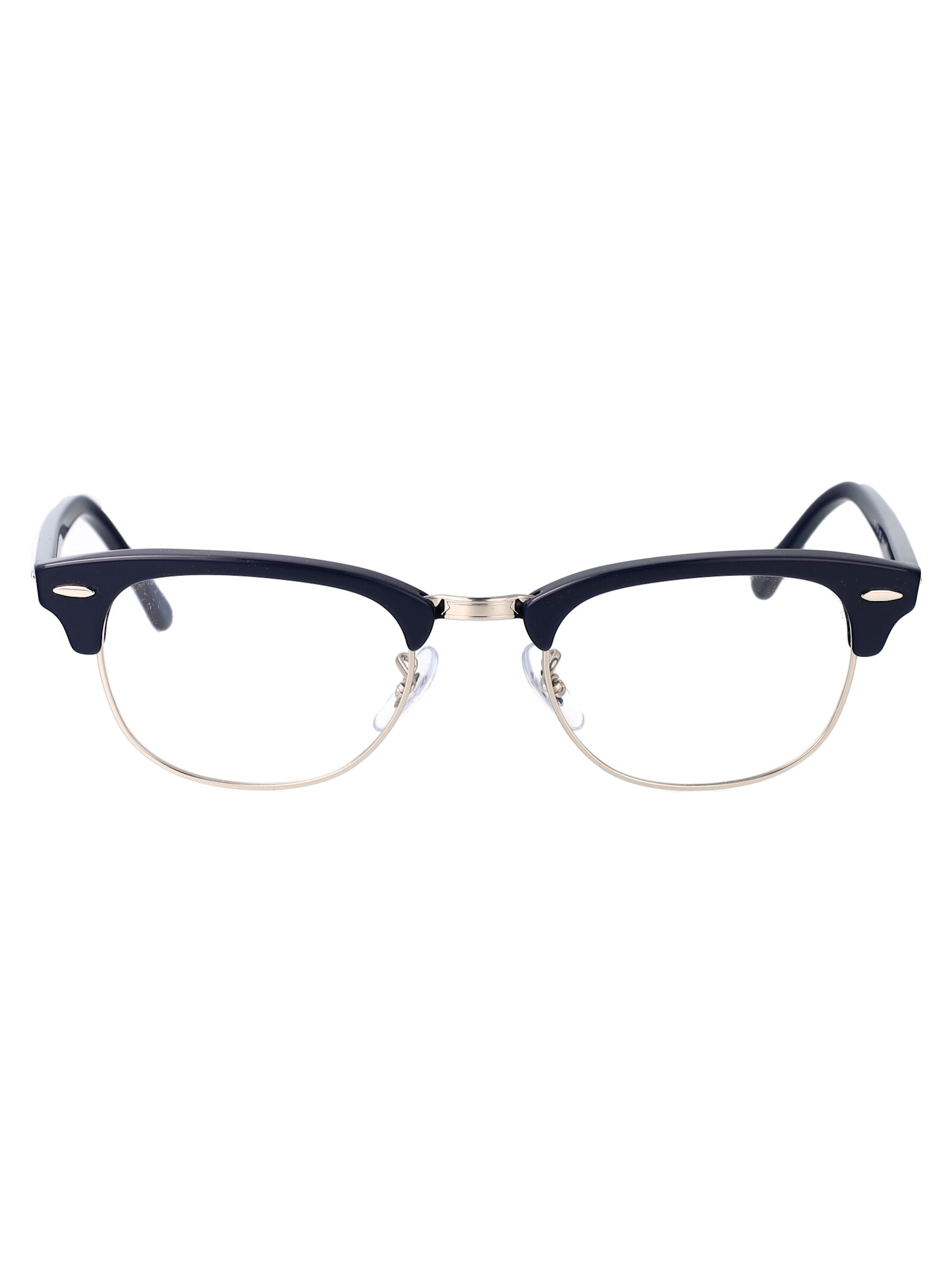 Shop Ray Ban Clubmaster Glasses In 8231 Blue On Silver