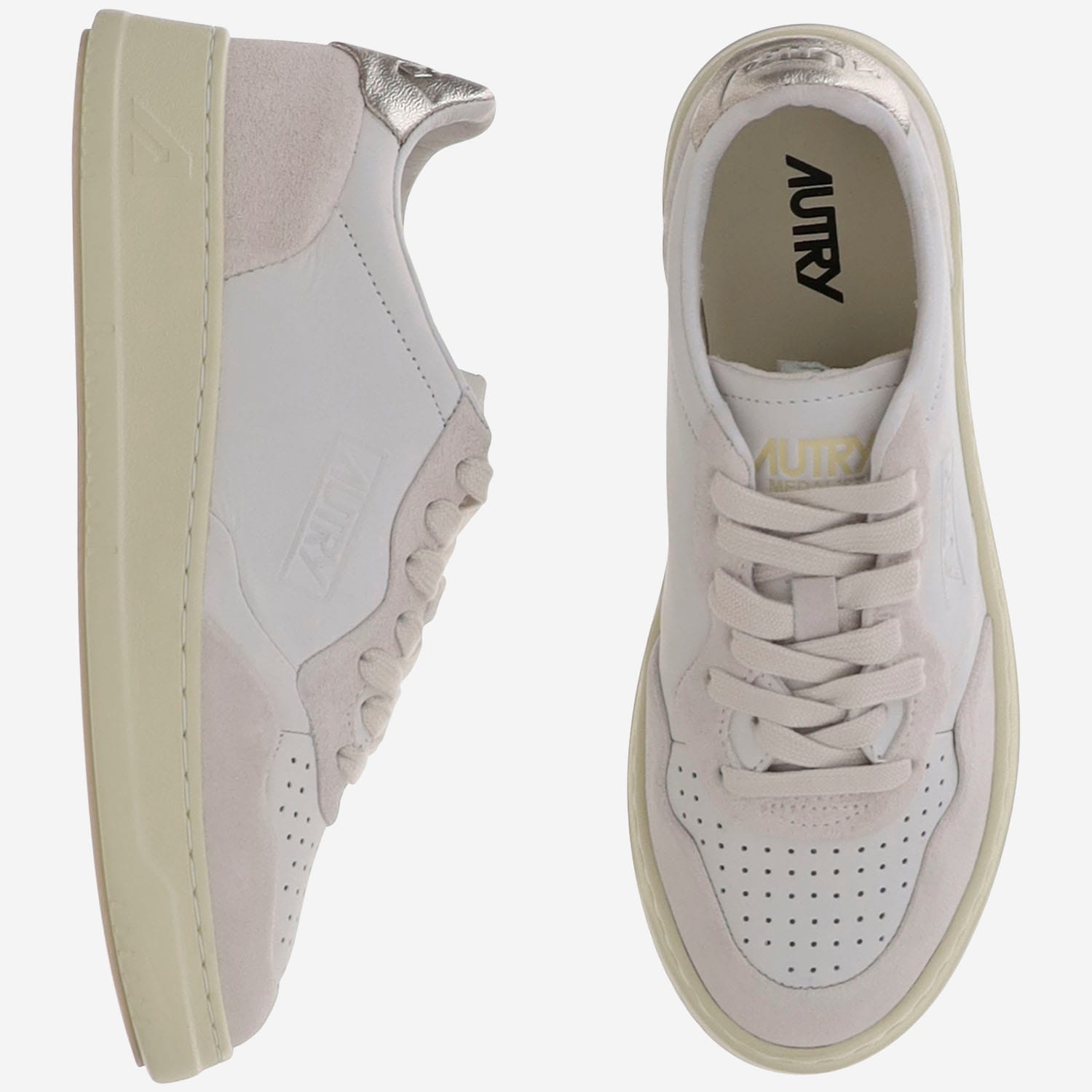 Autry Medalist Low Leather Sneakers In Neutral