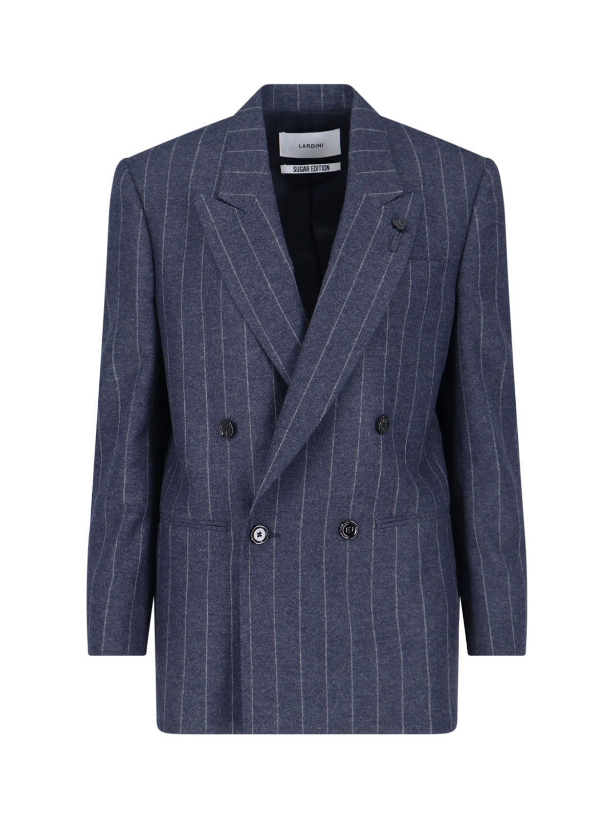 Lardini Virgin Wool And Cashmere Blazer In Blue