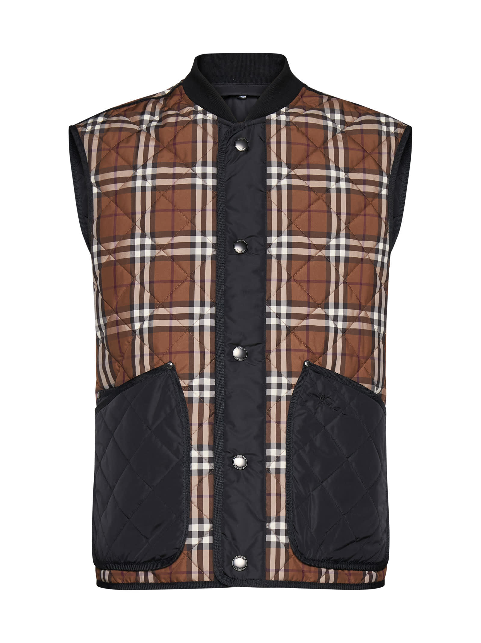 Shop Burberry Jacket In Dark Birch Brown Chk