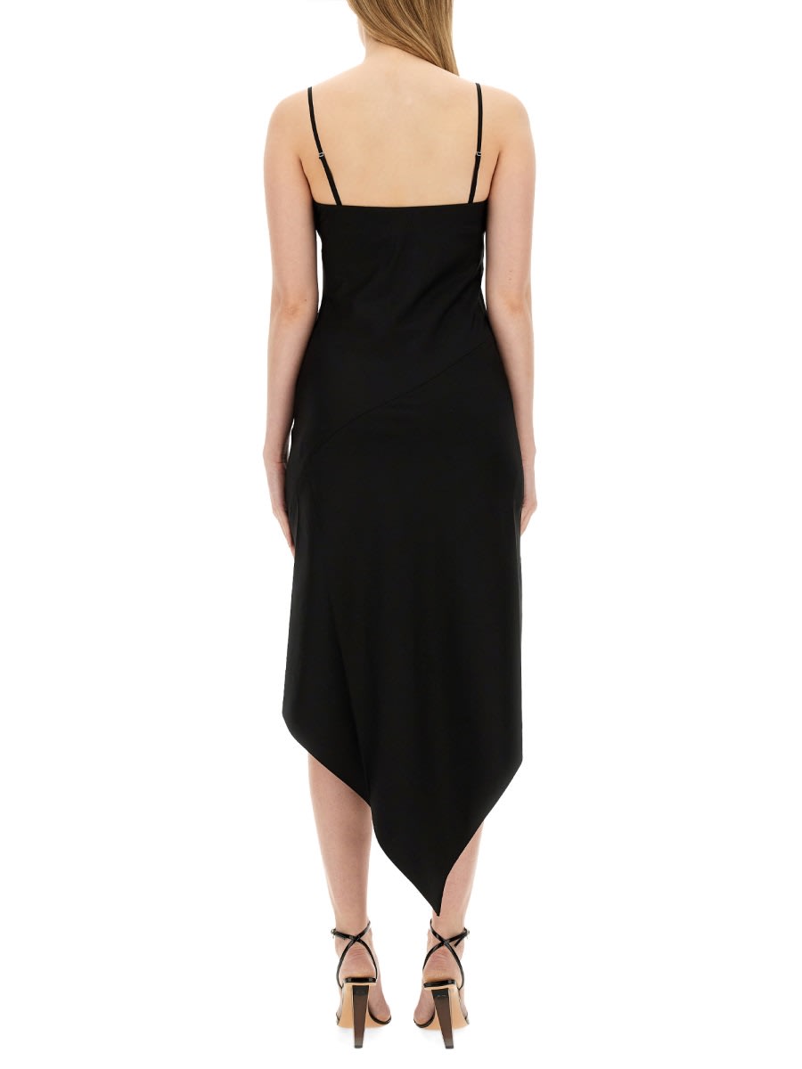 Shop Helmut Lang Dress With Scarf Hem In Black