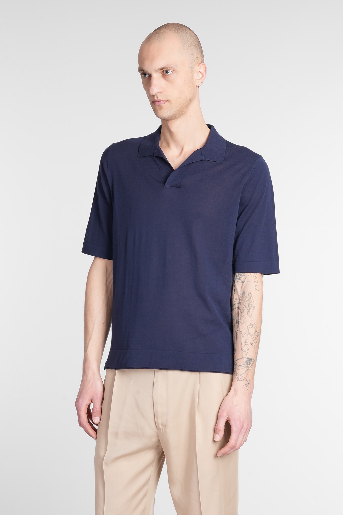 Ballantyne Polo In Blue Cotton In Blue