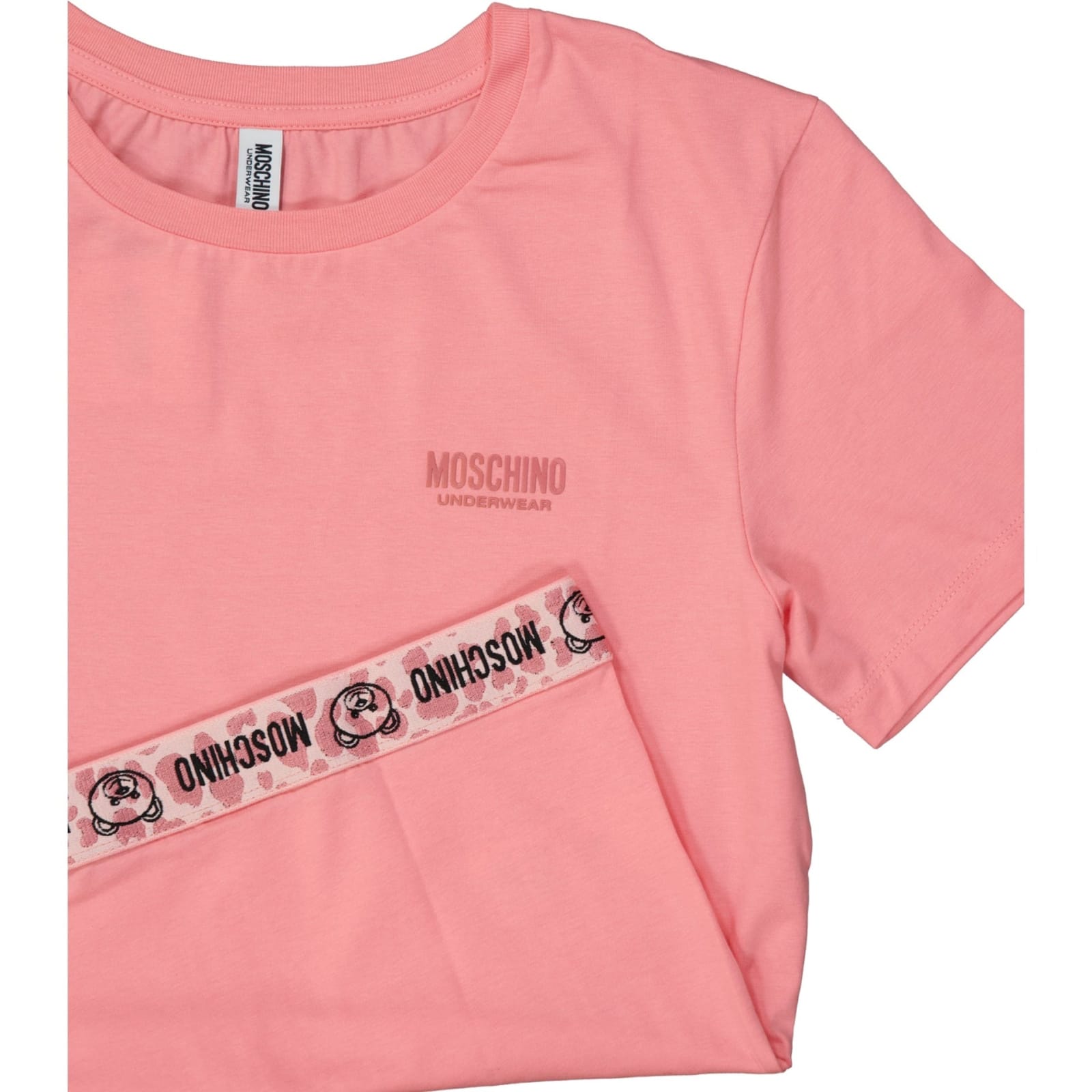 Shop Moschino Underwear Cotton T-shirt In Pink