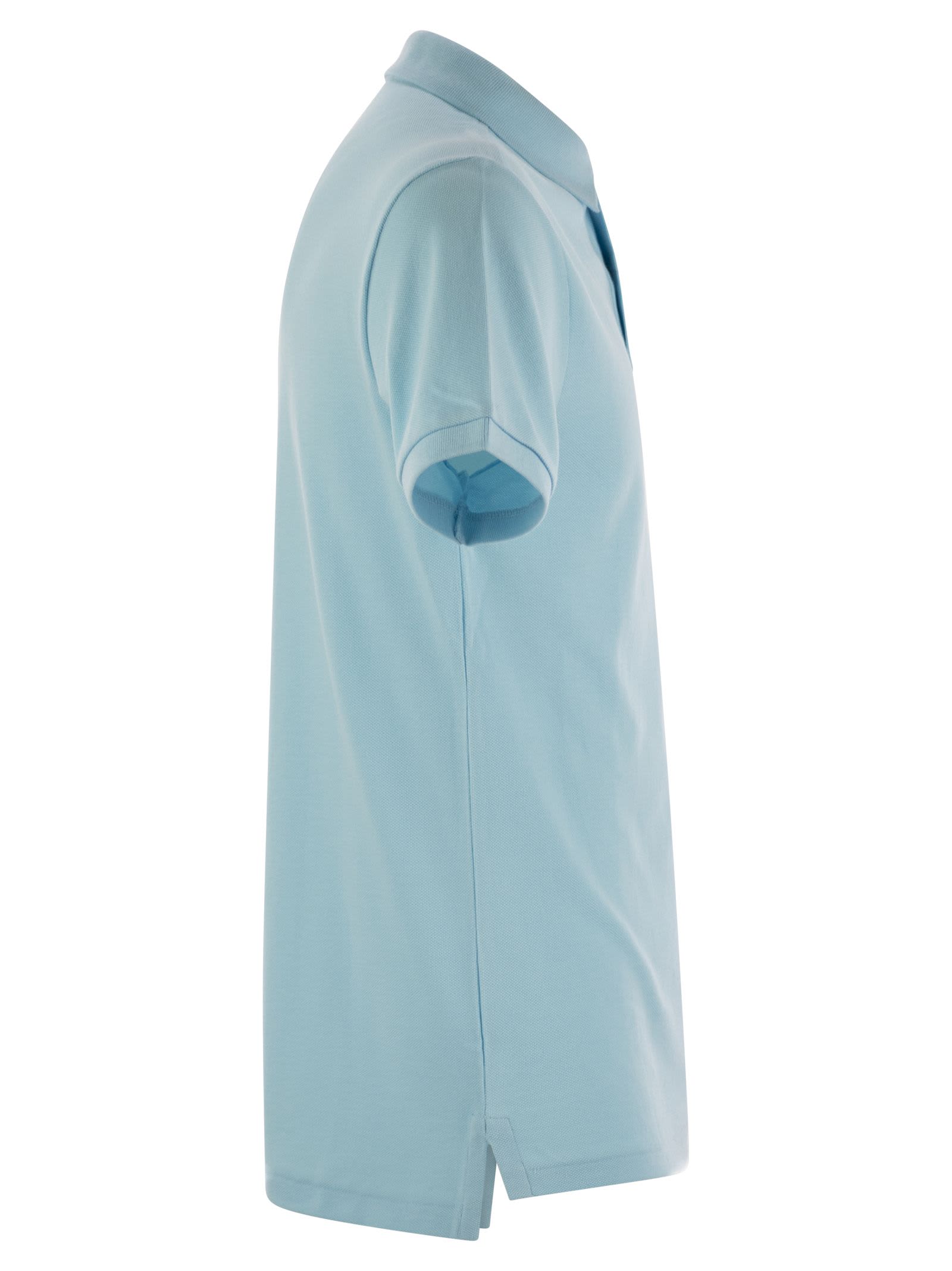 Polo Ralph Lauren Slim-fit Pique Polo Shirt In Light Blue