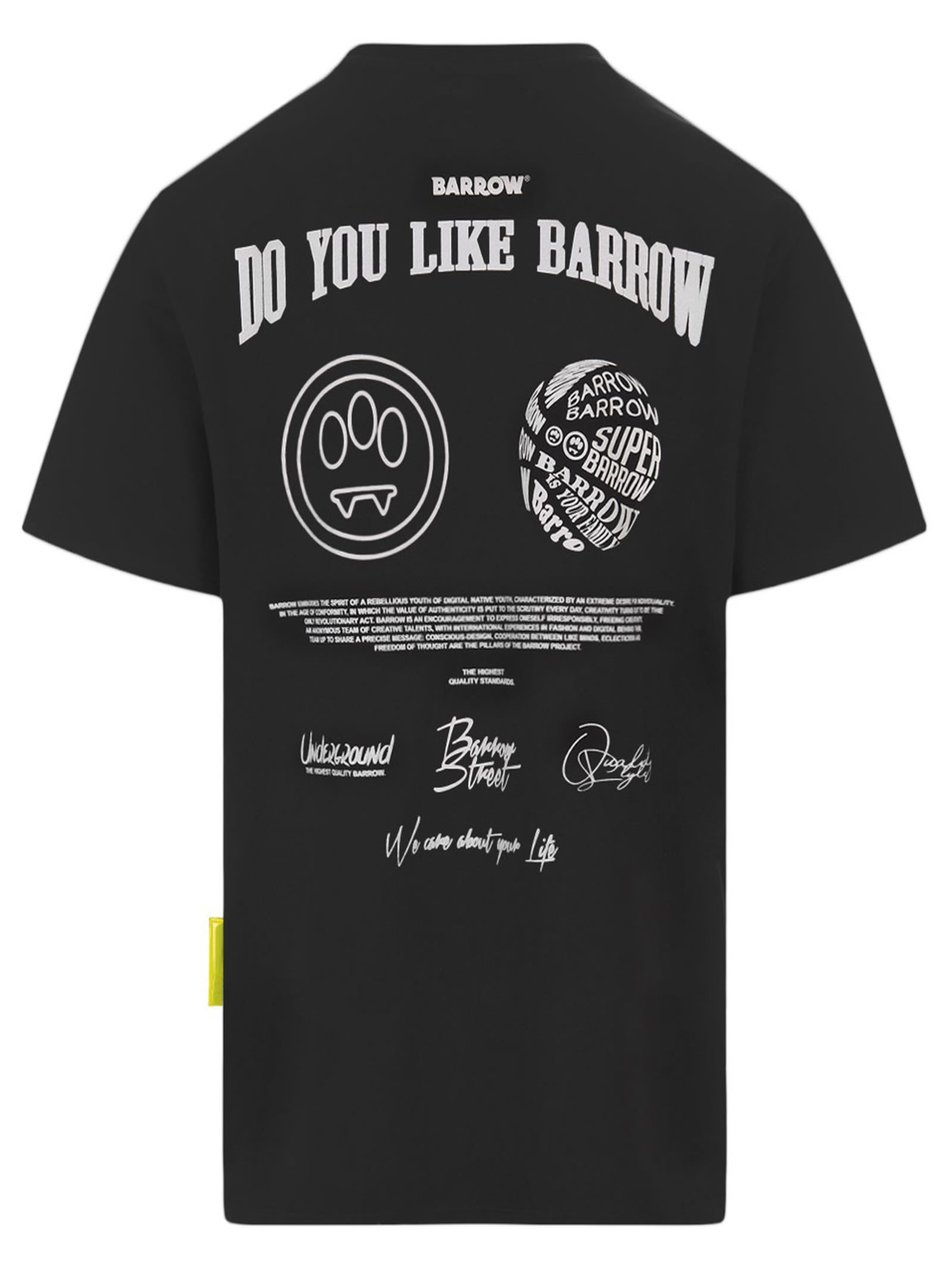 Shop Barrow Black Cotton T-shirt In Nero
